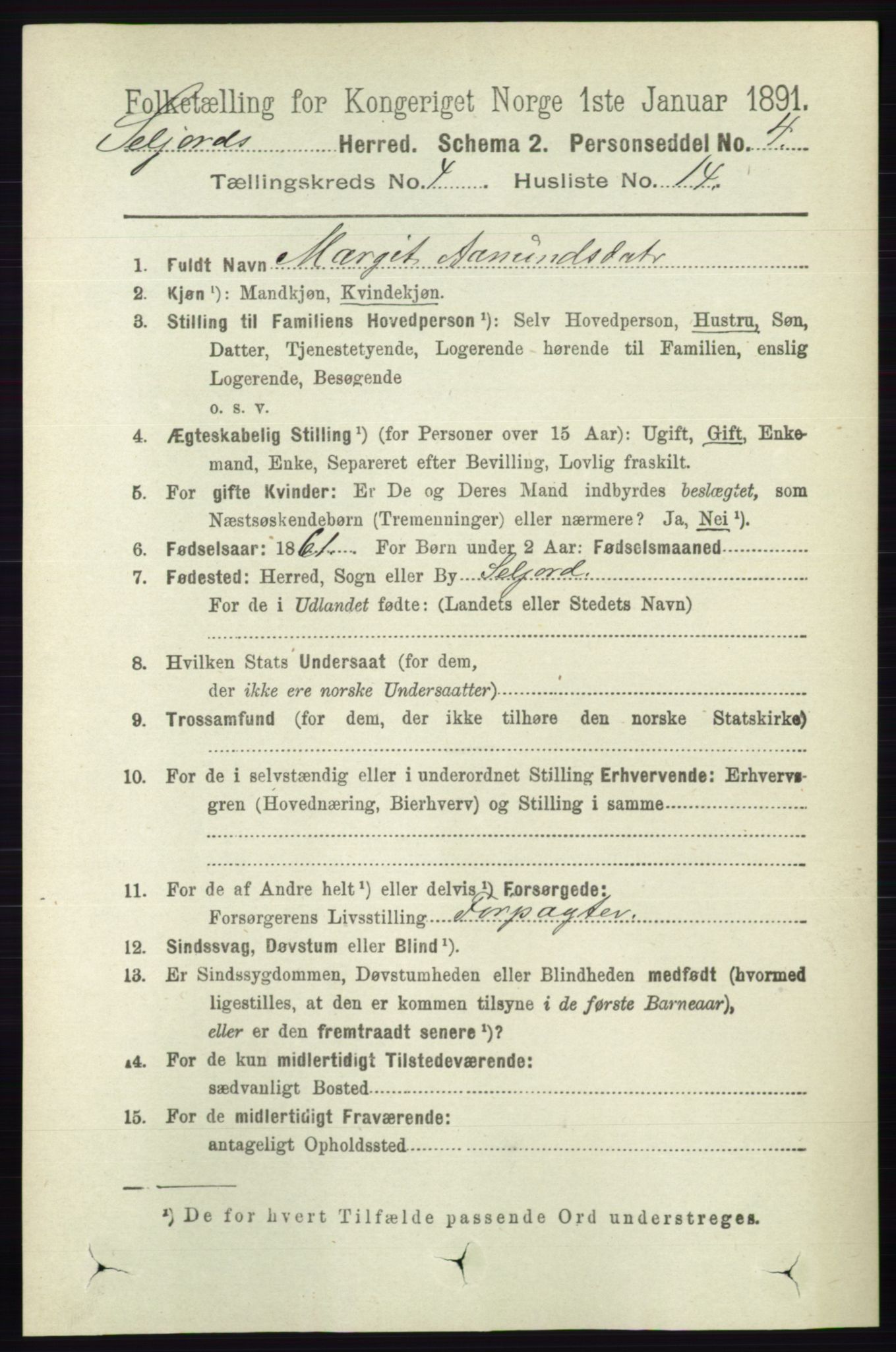 RA, 1891 census for 0828 Seljord, 1891, p. 1362