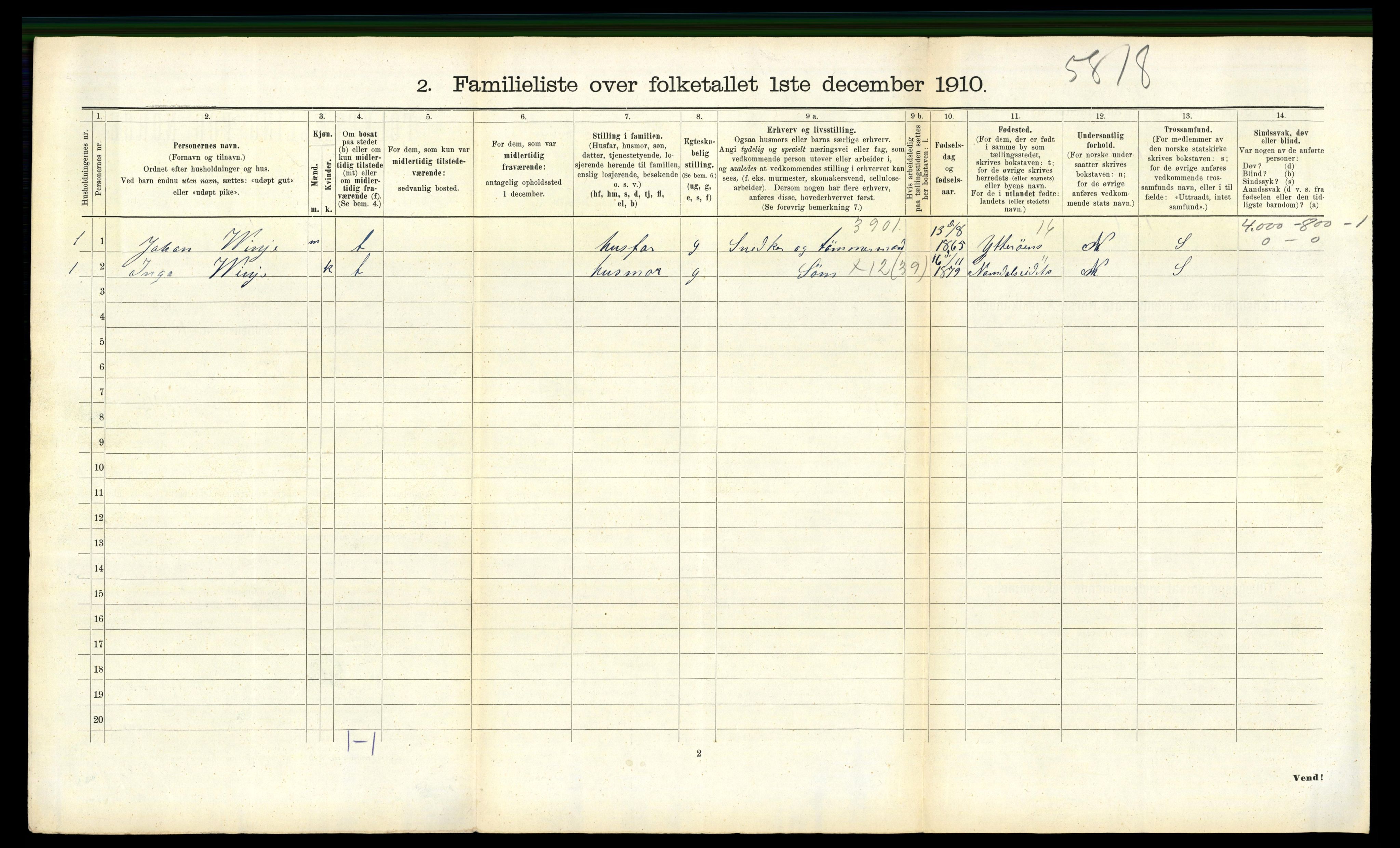 RA, 1910 census for Steinkjer, 1910, p. 677