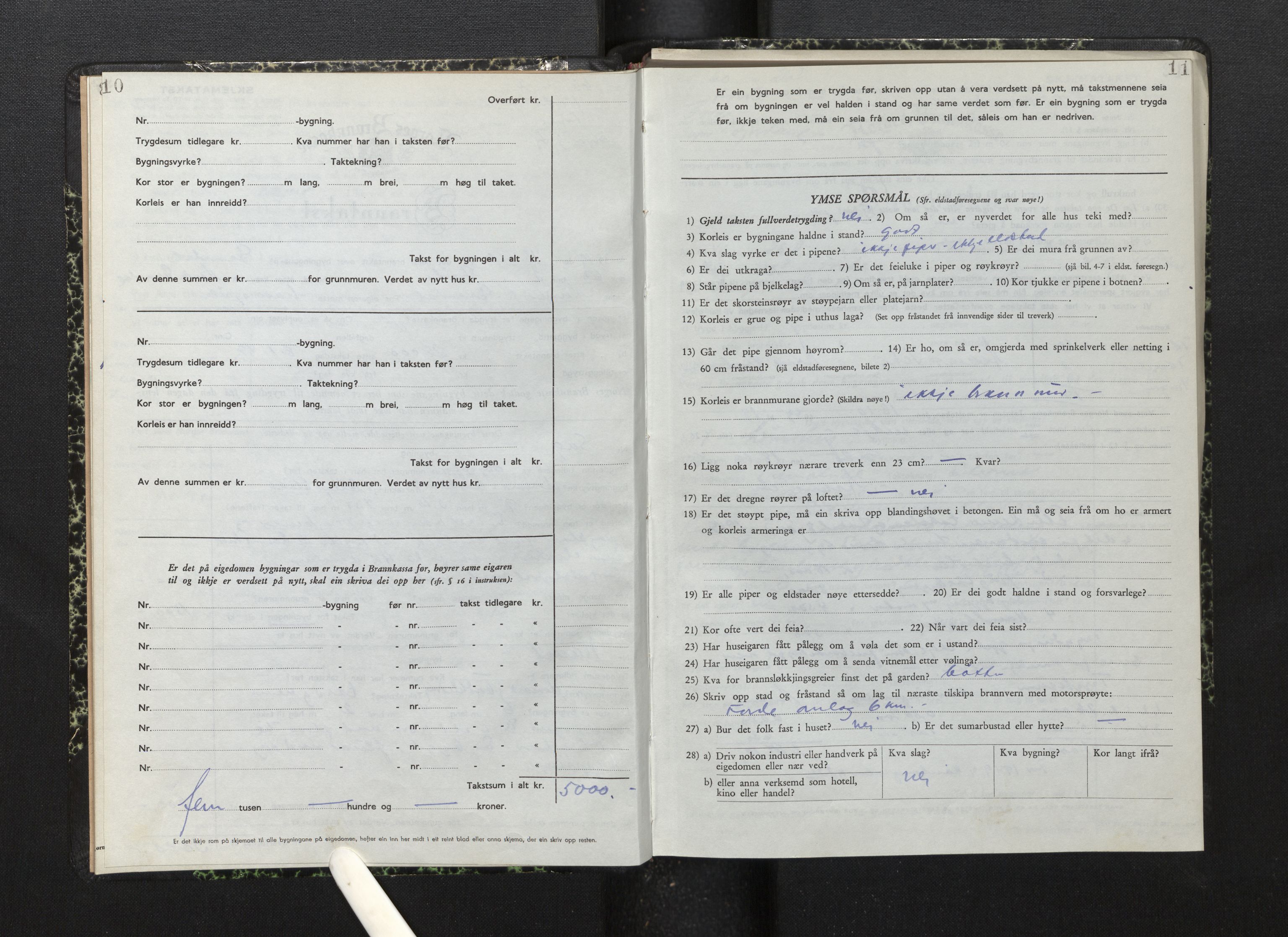 Lensmannen i Førde, SAB/A-27401/0012/L0011: Branntakstprotokoll, skjematakst, 1948-1954, p. 10-11