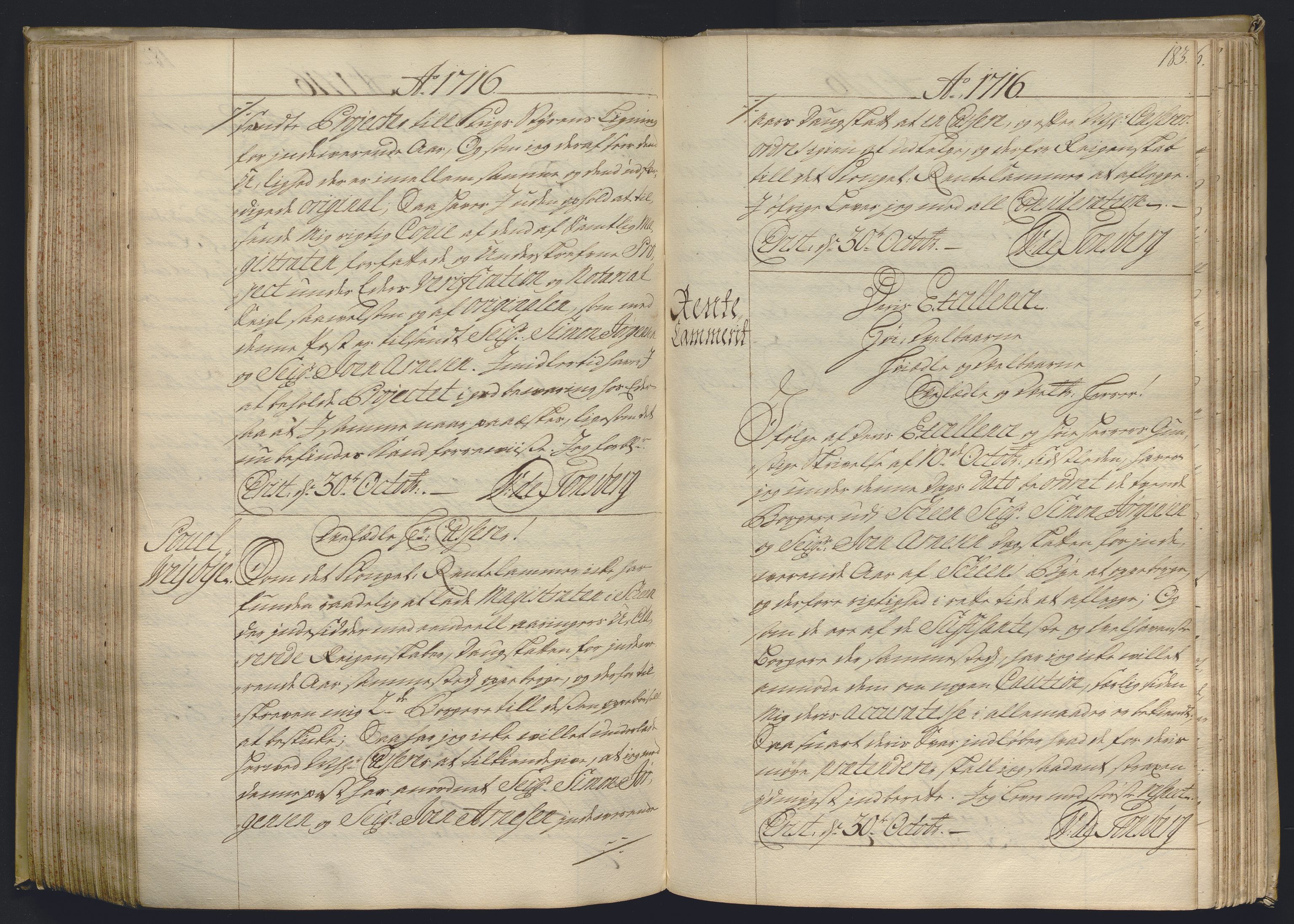 Kristiania stiftamt, AV/SAO-A-10386/B/Ba/L0004: Kopibok, 1715-1717, p. 182b-183a