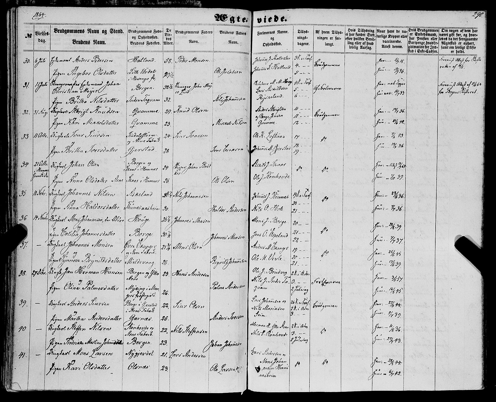 Haus sokneprestembete, SAB/A-75601/H/Haa: Parish register (official) no. A 17, 1858-1870, p. 290