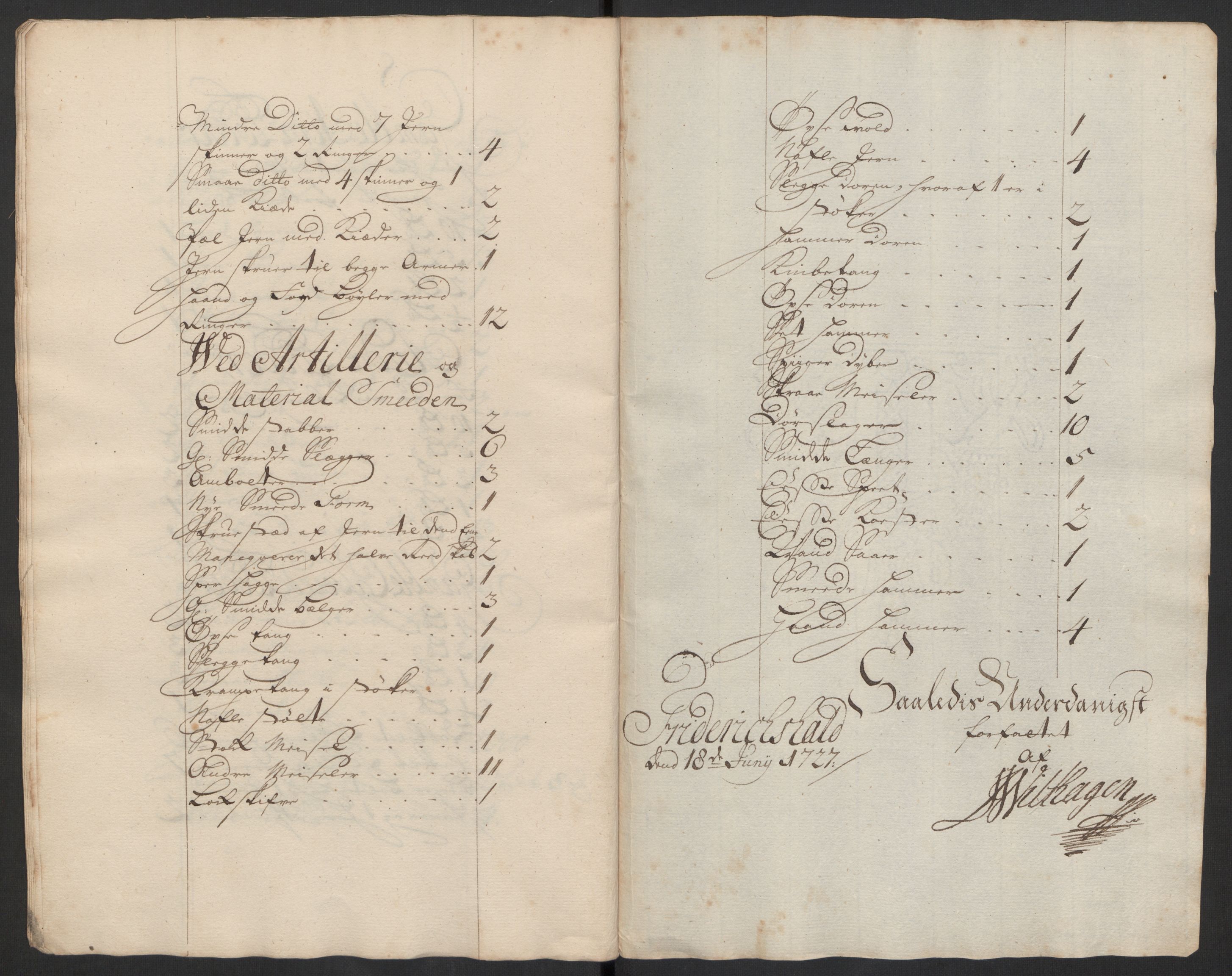 Kommanderende general (KG I) med Det norske krigsdirektorium, RA/EA-5419/D/L0153: Fredriksten festning: Brev, inventarfortegnelser og regnskapsekstrakter, 1724-1729, p. 456