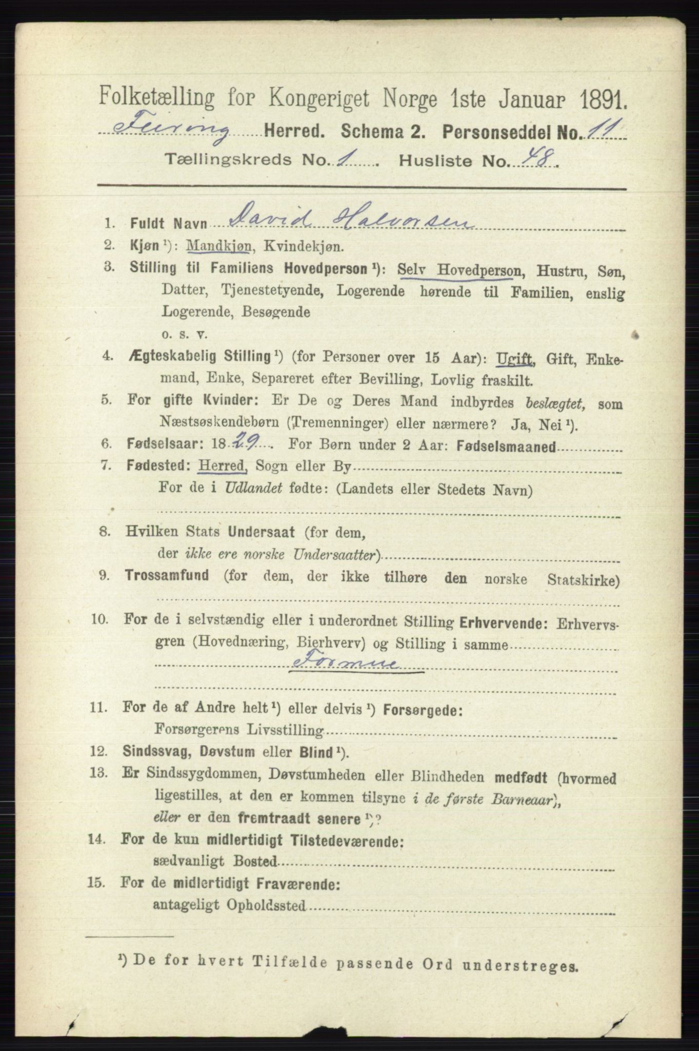 RA, 1891 census for 0240 Feiring, 1891, p. 374