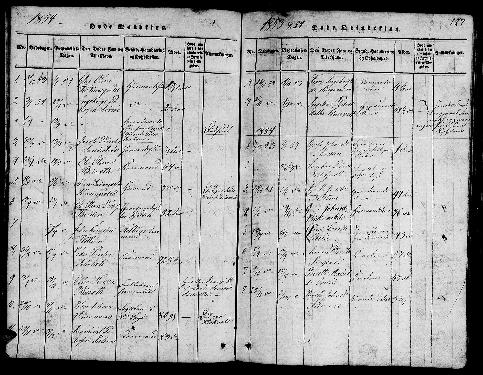 Ministerialprotokoller, klokkerbøker og fødselsregistre - Sør-Trøndelag, SAT/A-1456/688/L1026: Parish register (copy) no. 688C01, 1817-1860, p. 127