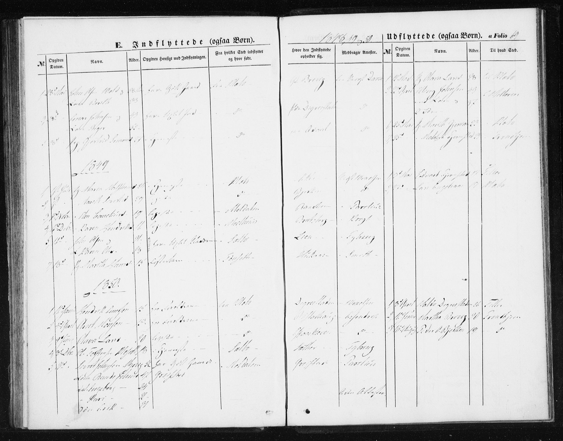 Ministerialprotokoller, klokkerbøker og fødselsregistre - Sør-Trøndelag, SAT/A-1456/608/L0332: Parish register (official) no. 608A01, 1848-1861, p. 69