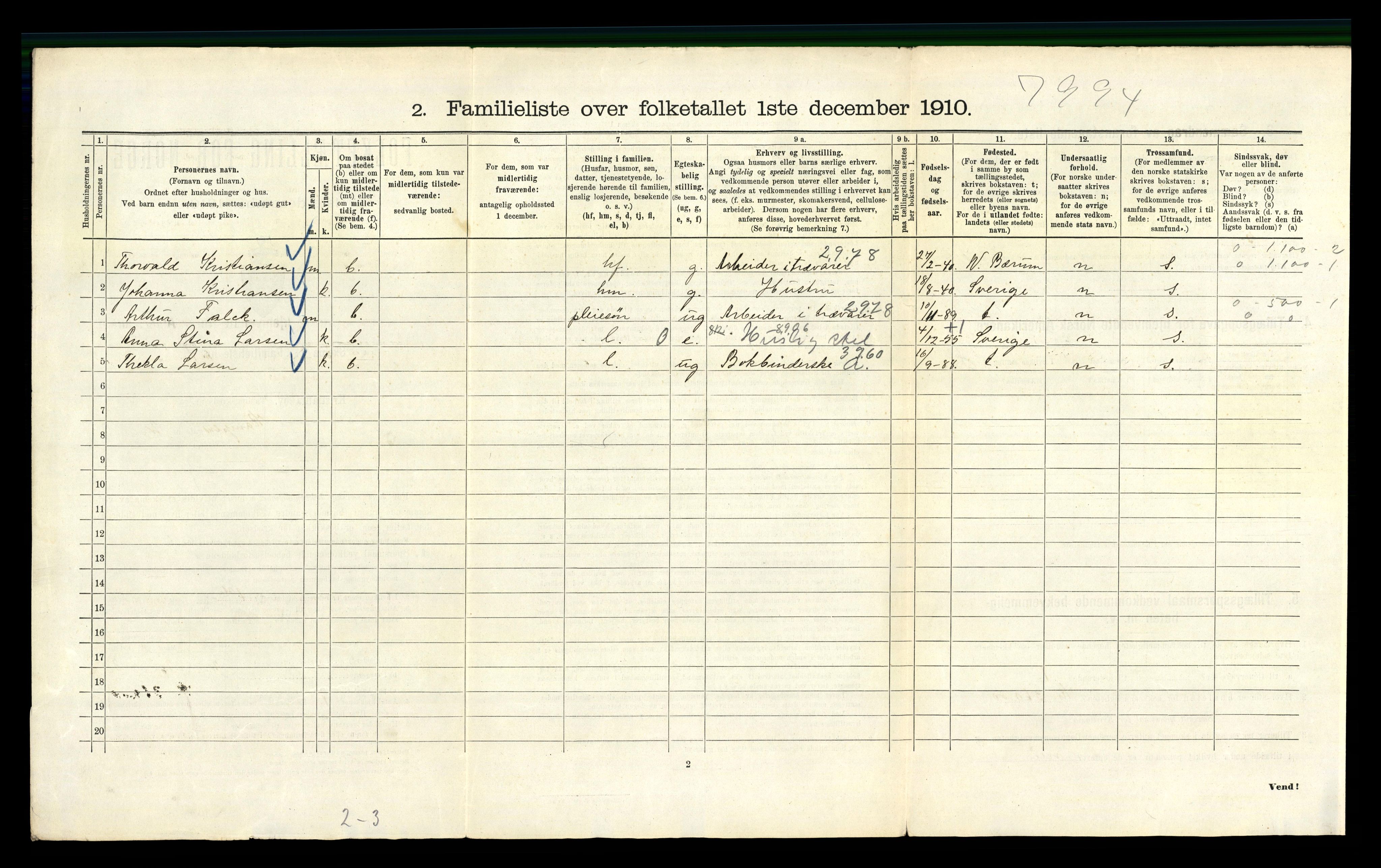 RA, 1910 census for Kristiania, 1910, p. 46626