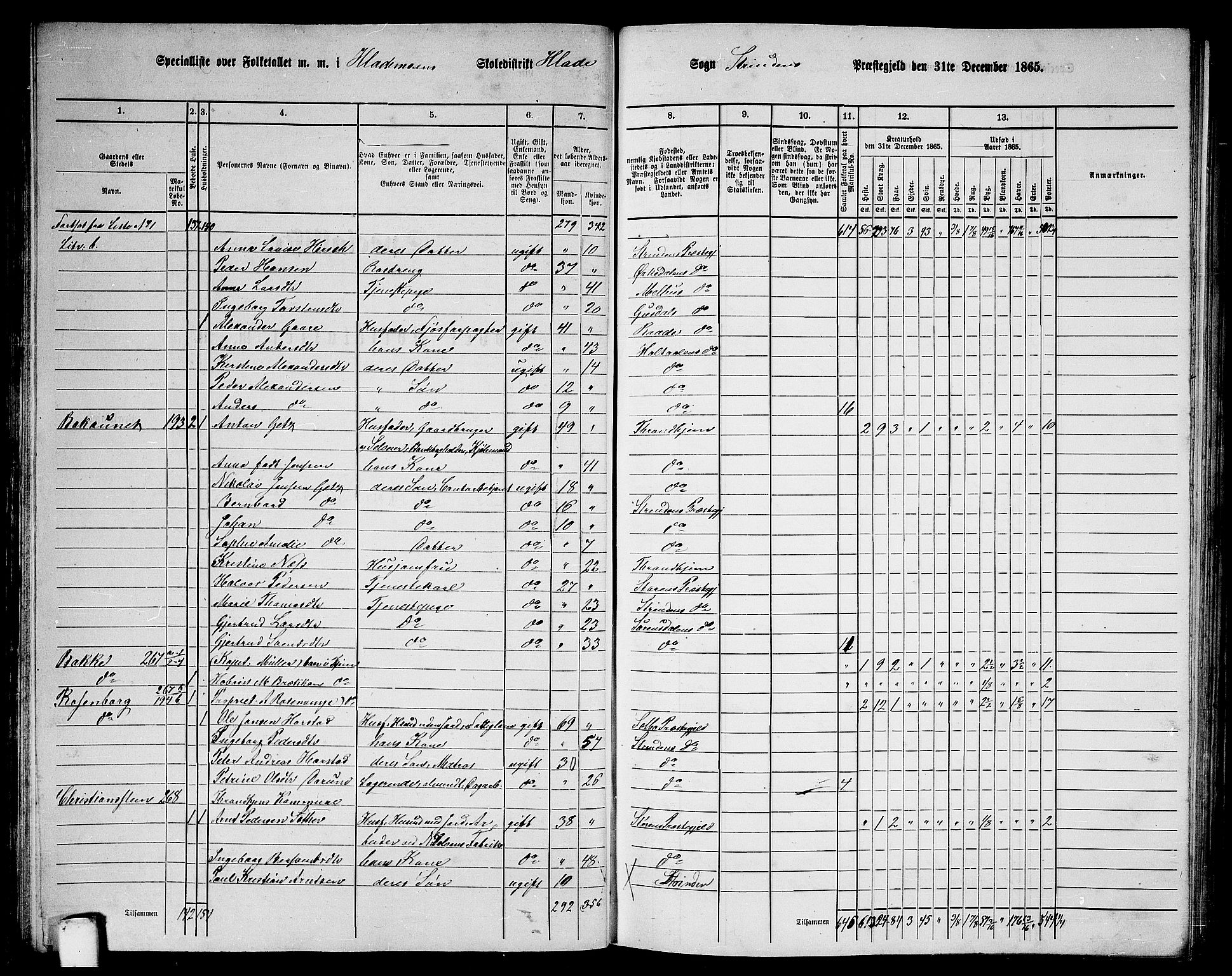 RA, 1865 census for Strinda, 1865, p. 40