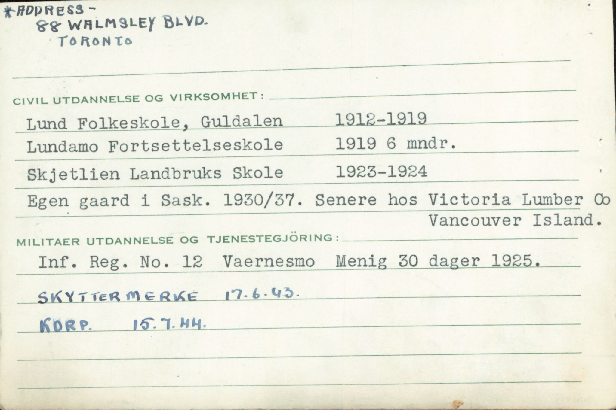 Forsvaret, Forsvarets overkommando/Luftforsvarsstaben, AV/RA-RAFA-4079/P/Pa/L0011: Personellpapirer, 1904, p. 146