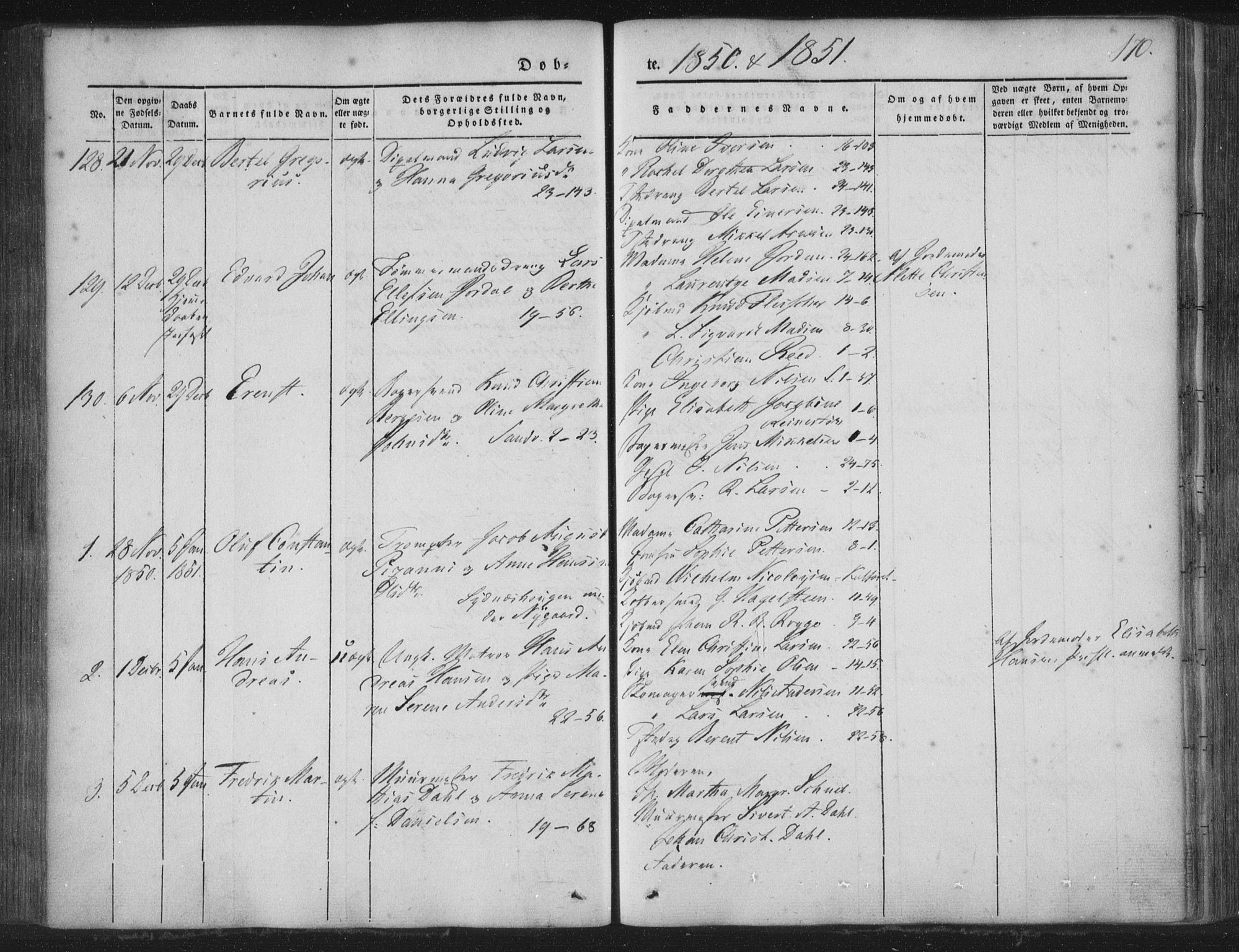 Korskirken sokneprestembete, SAB/A-76101/H/Haa/L0016: Parish register (official) no. B 2, 1841-1851, p. 170