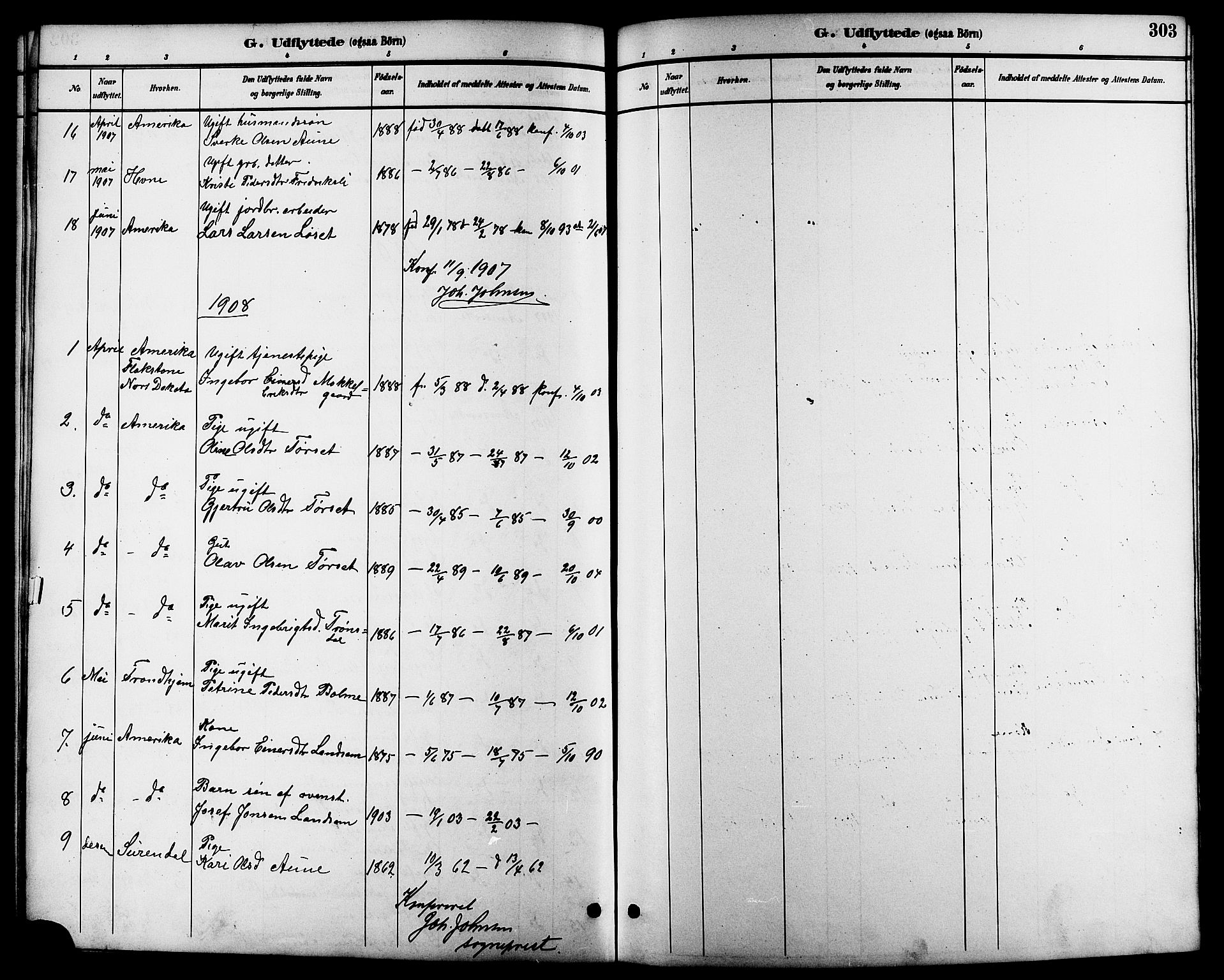 Ministerialprotokoller, klokkerbøker og fødselsregistre - Møre og Romsdal, SAT/A-1454/598/L1078: Parish register (copy) no. 598C03, 1892-1909, p. 303