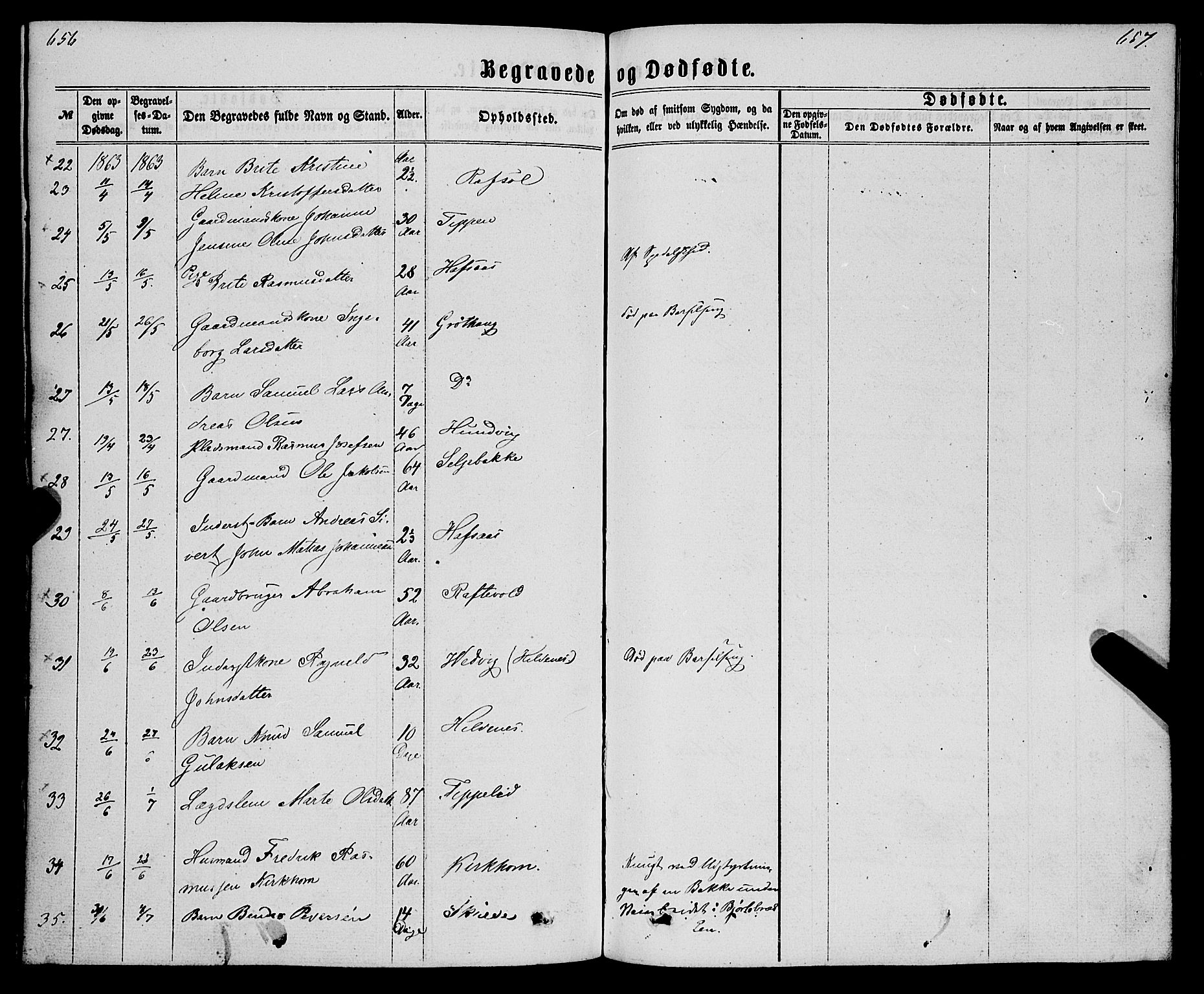 Eid sokneprestembete, AV/SAB-A-82301/H/Haa/Haaa/L0009: Parish register (official) no. A 9, 1861-1868, p. 656-657