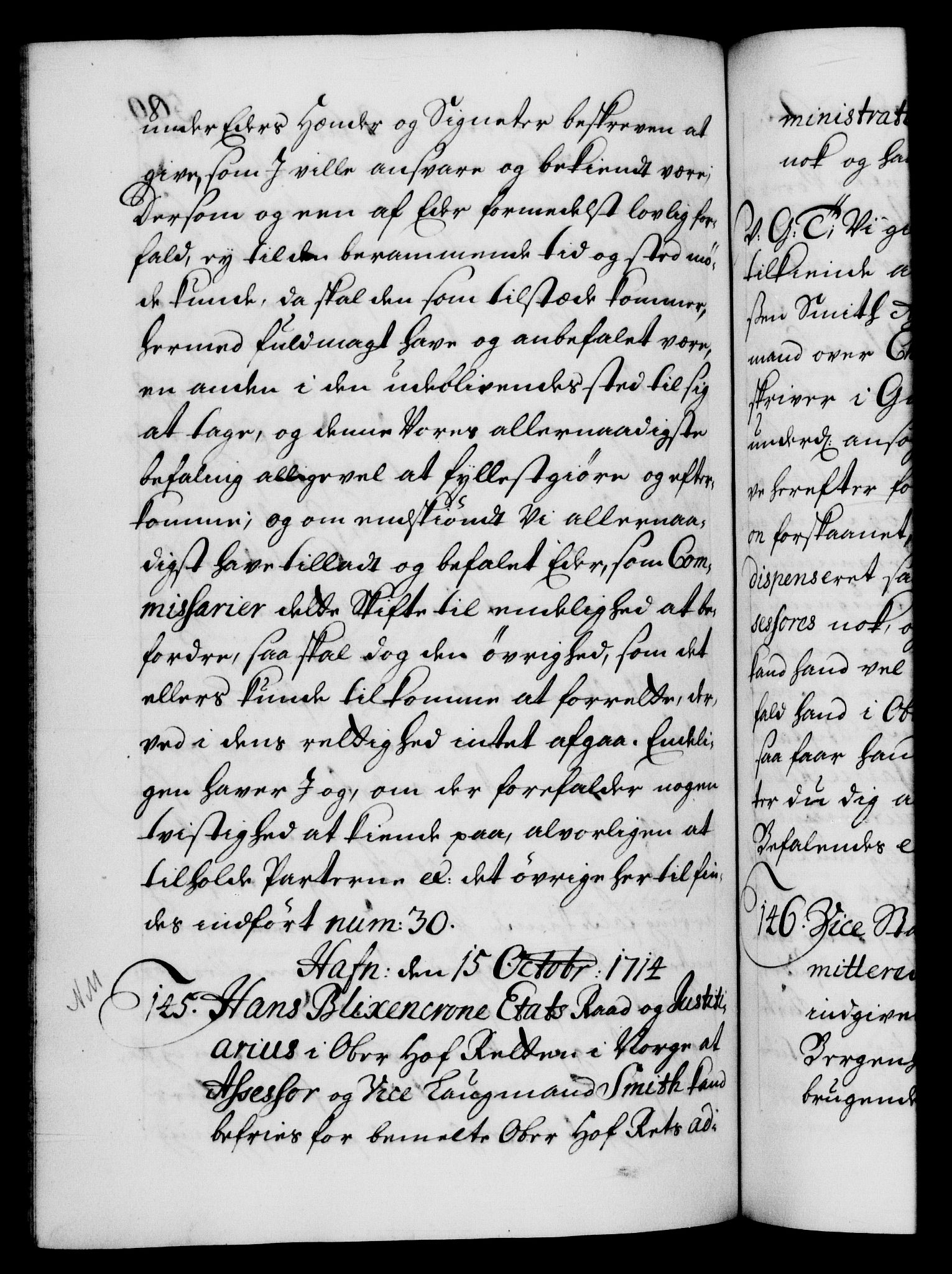 Danske Kanselli 1572-1799, AV/RA-EA-3023/F/Fc/Fca/Fcab/L0019: Norske tegnelser, 1710-1714, p. 599b