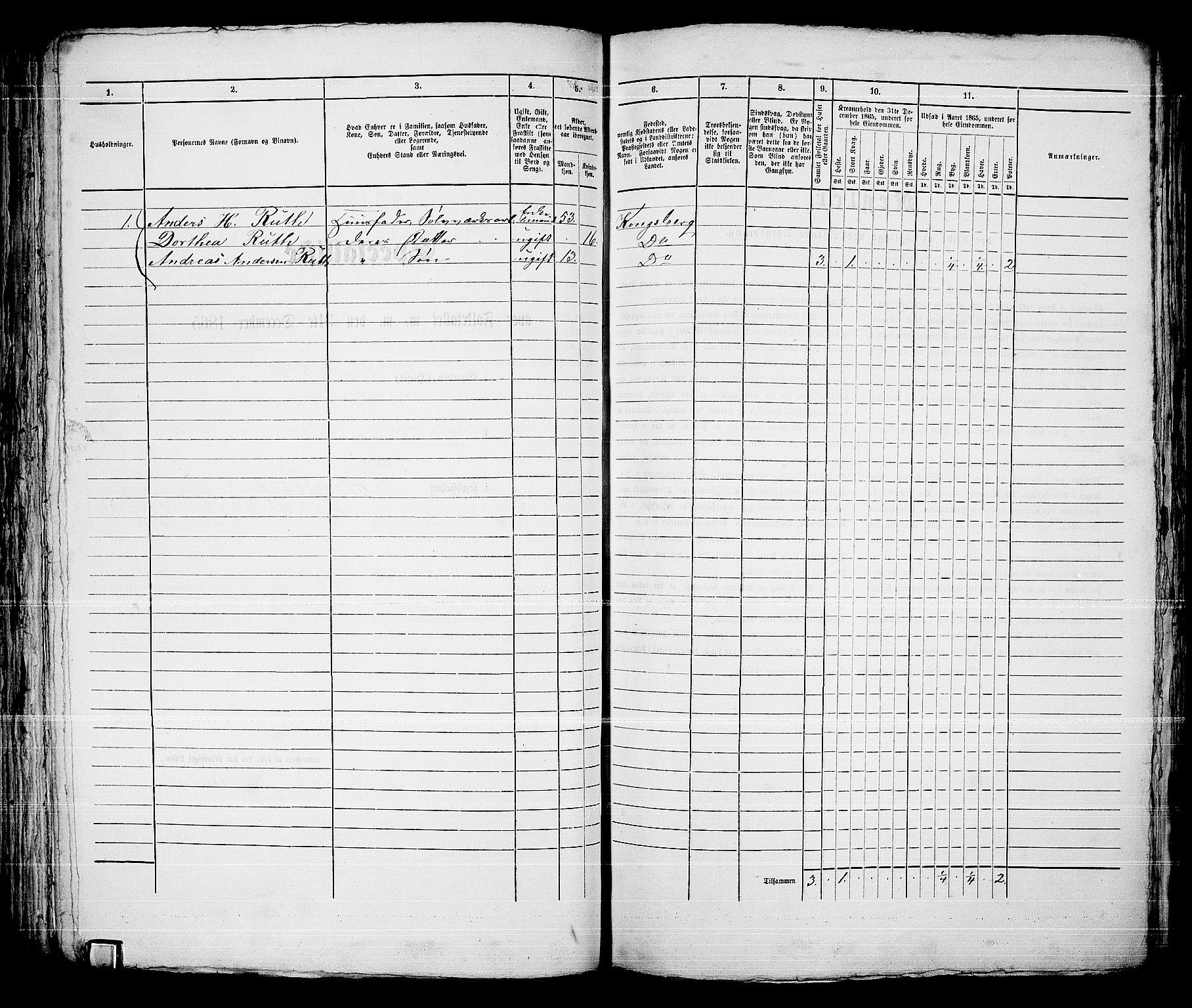 RA, 1865 census for Kongsberg/Kongsberg, 1865, p. 1177