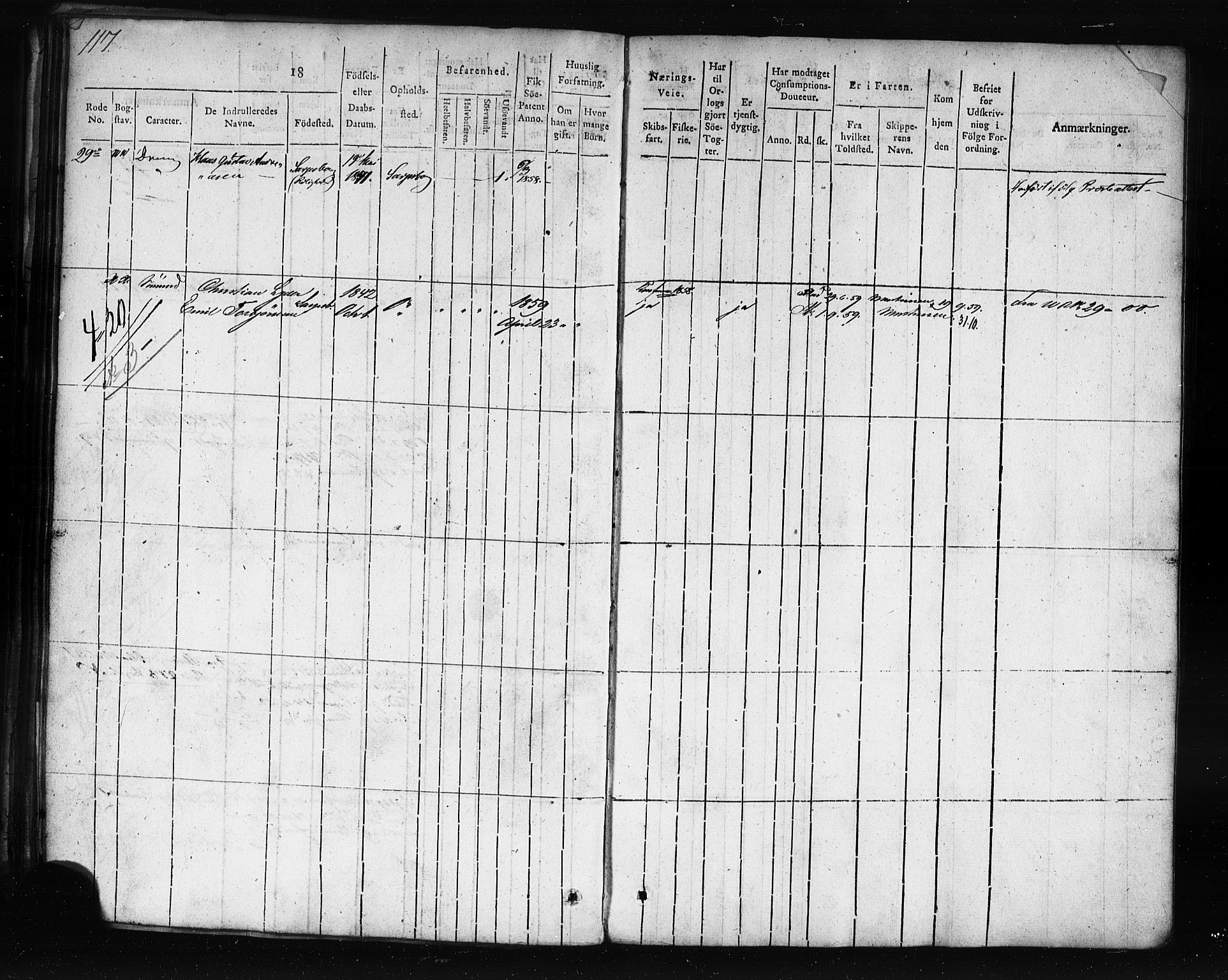 Fredrikstad mønstringskontor, AV/SAO-A-10569b/F/Fb/L0002: Rulle, 1819, p. 125