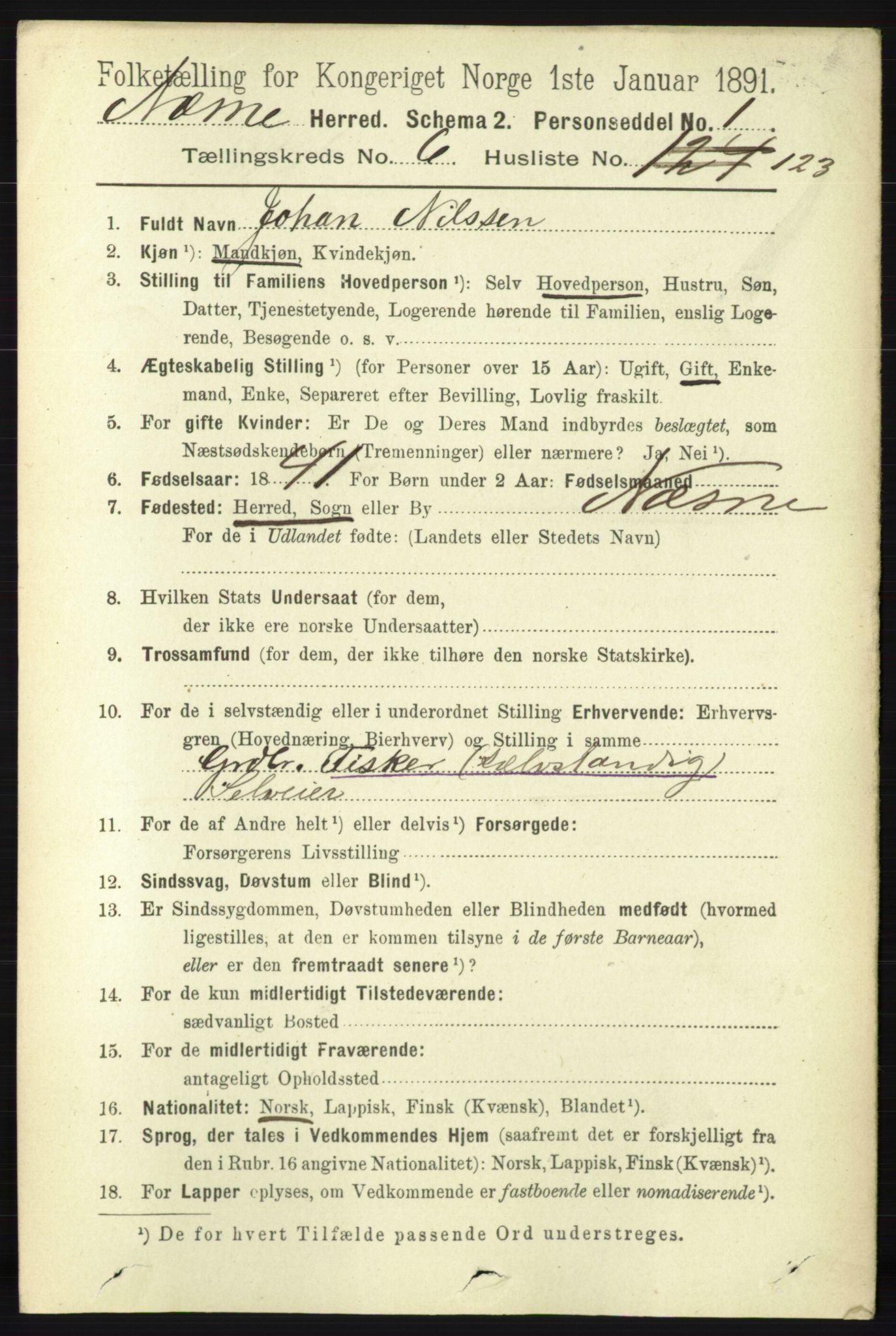 RA, 1891 census for 1828 Nesna, 1891, p. 4102