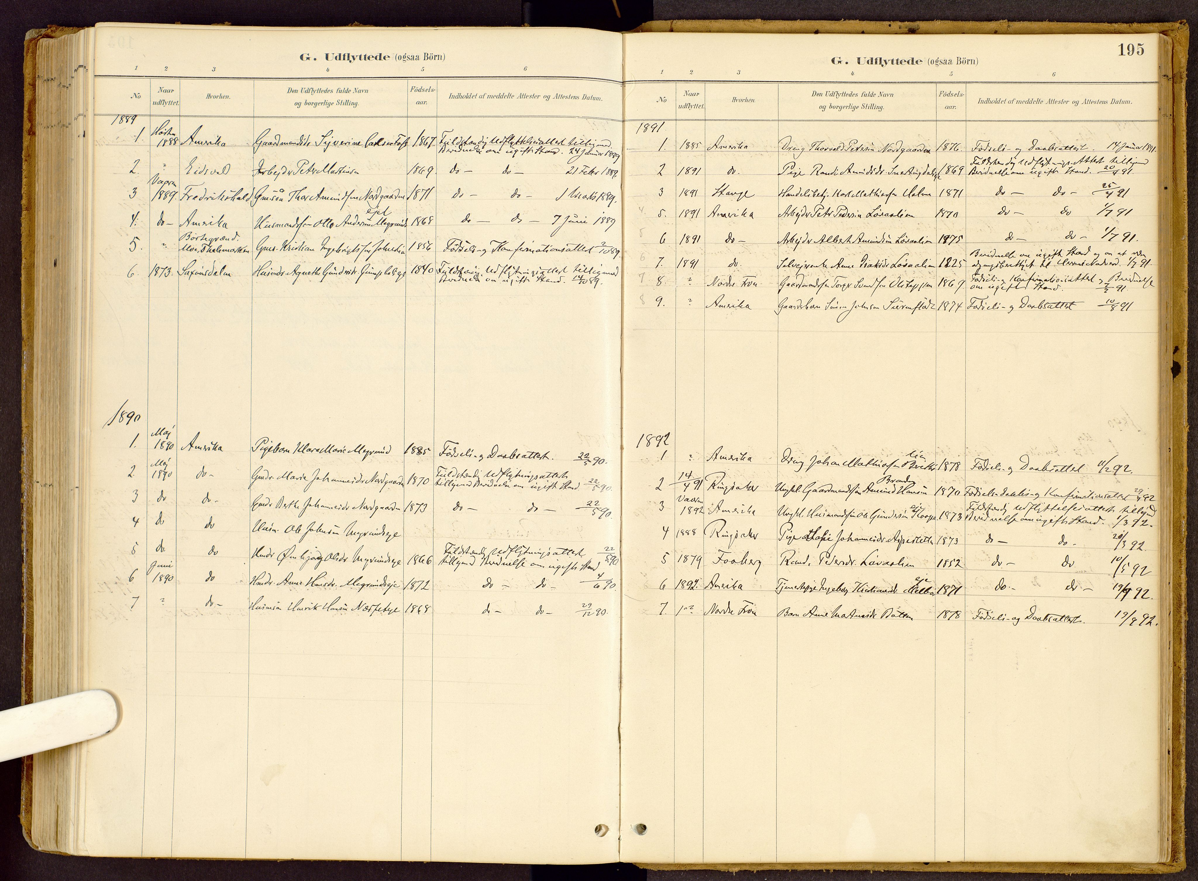 Vestre Gausdal prestekontor, SAH/PREST-094/H/Ha/Haa/L0002: Parish register (official) no. 2, 1887-1918, p. 195