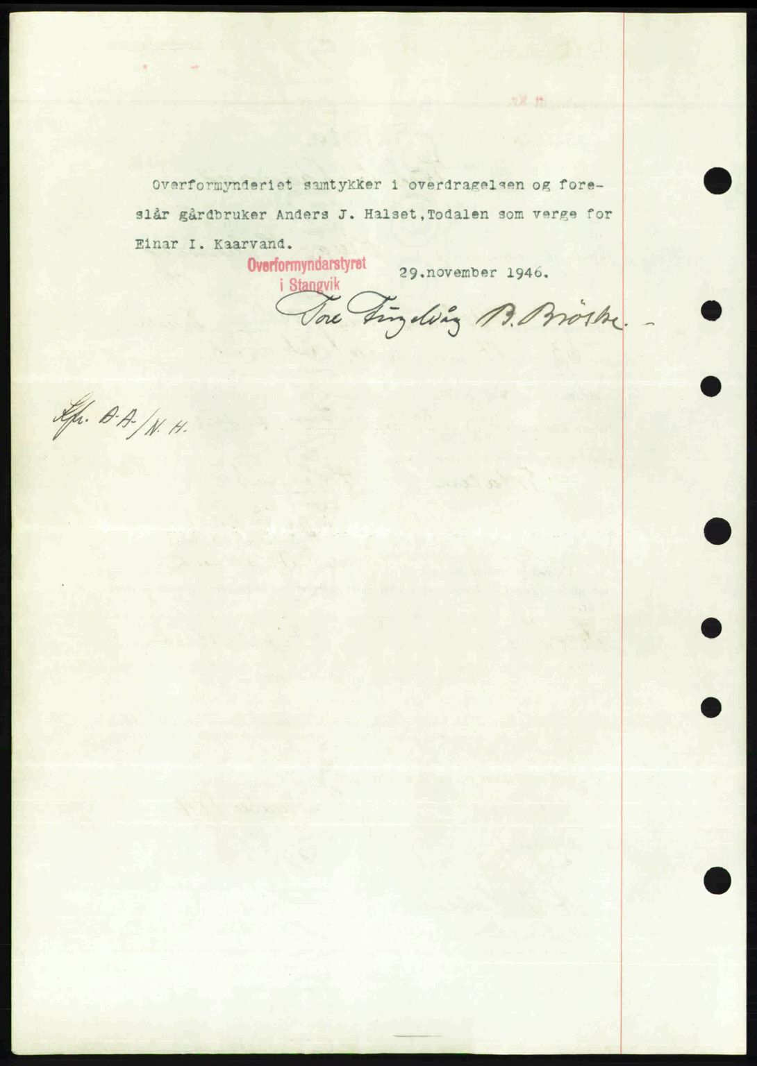 Nordmøre sorenskriveri, AV/SAT-A-4132/1/2/2Ca: Mortgage book no. A103, 1946-1947, Diary no: : 2606/1946