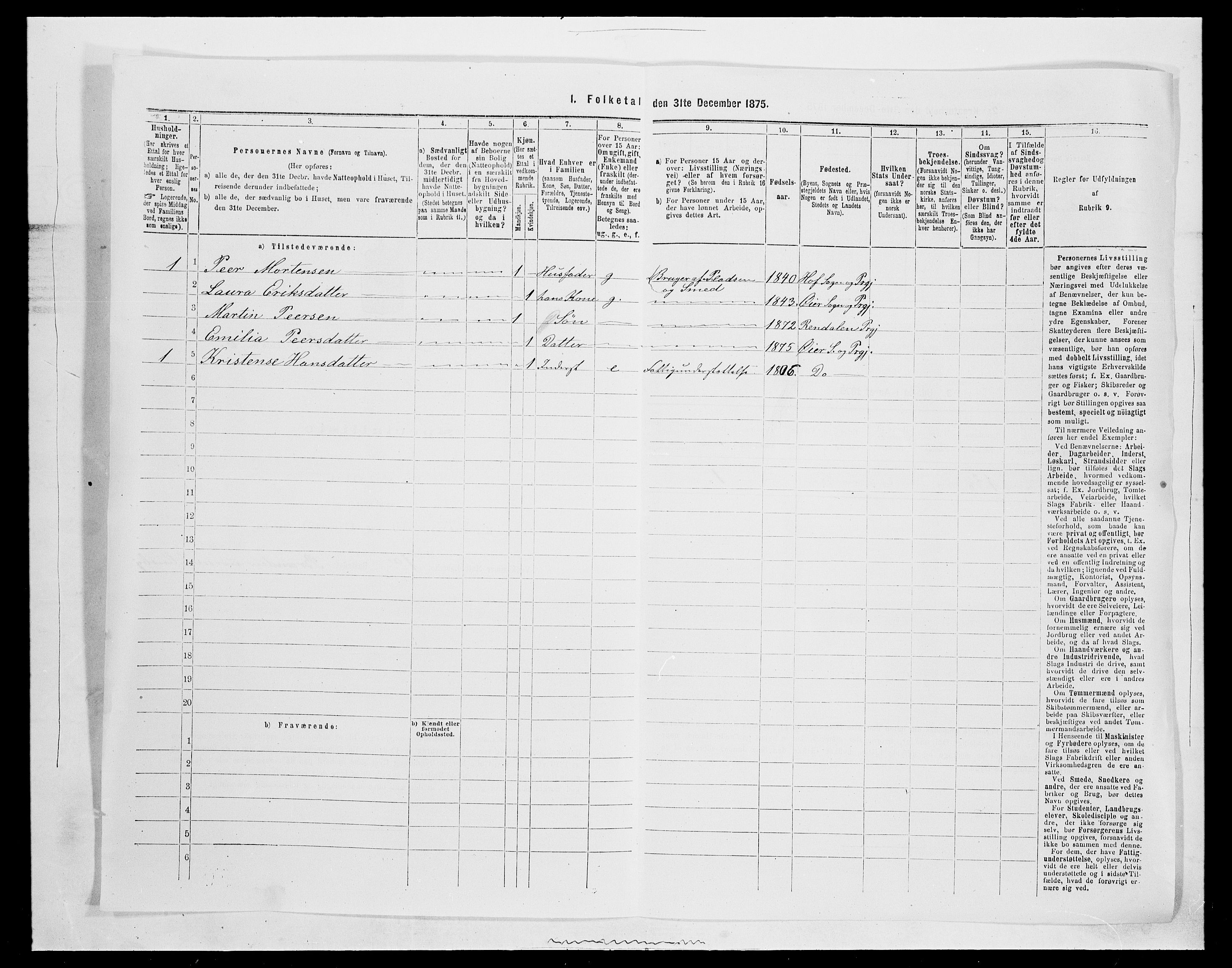 SAH, 1875 census for 0521P Øyer, 1875, p. 101