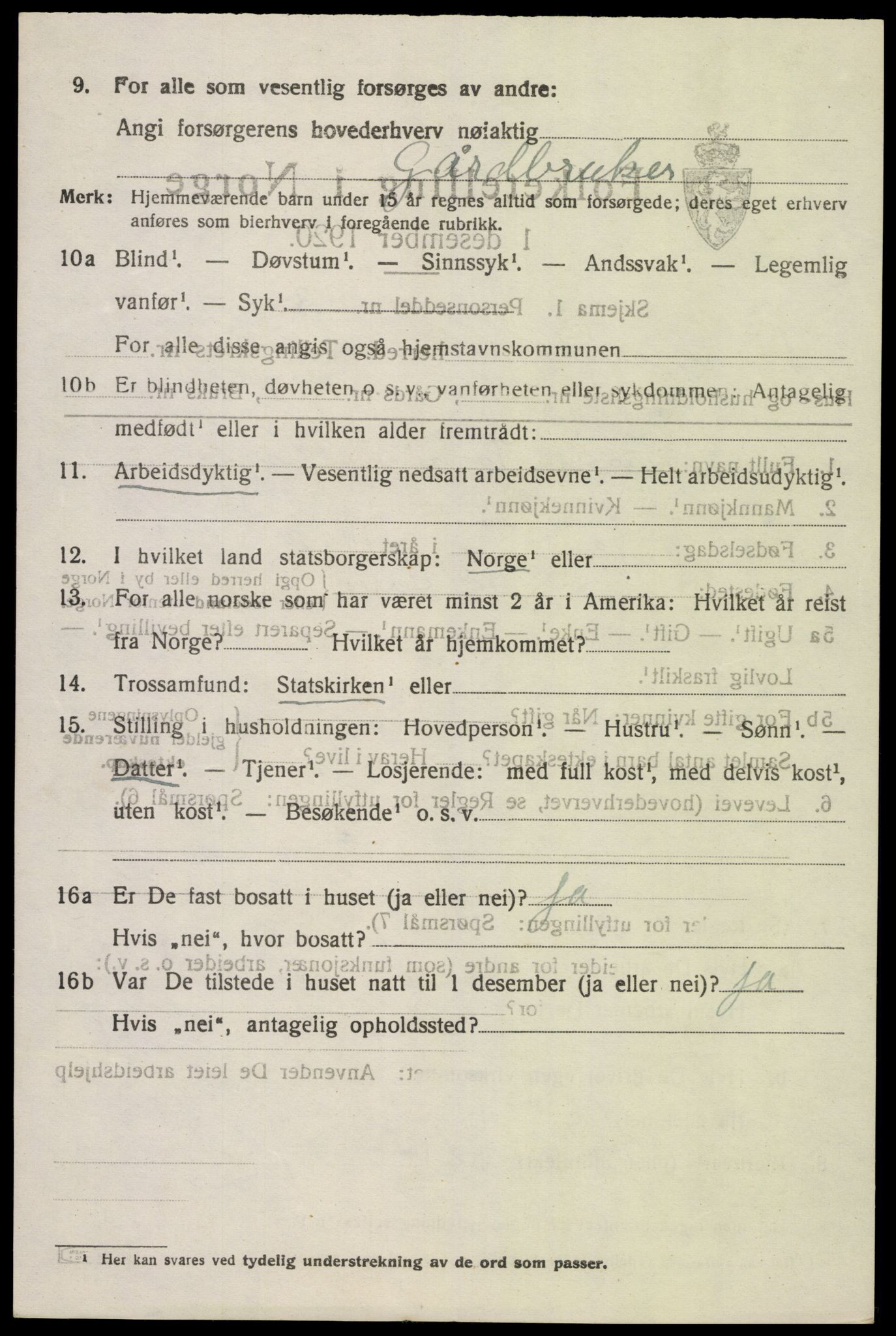 SAK, 1920 census for Spangereid, 1920, p. 1684