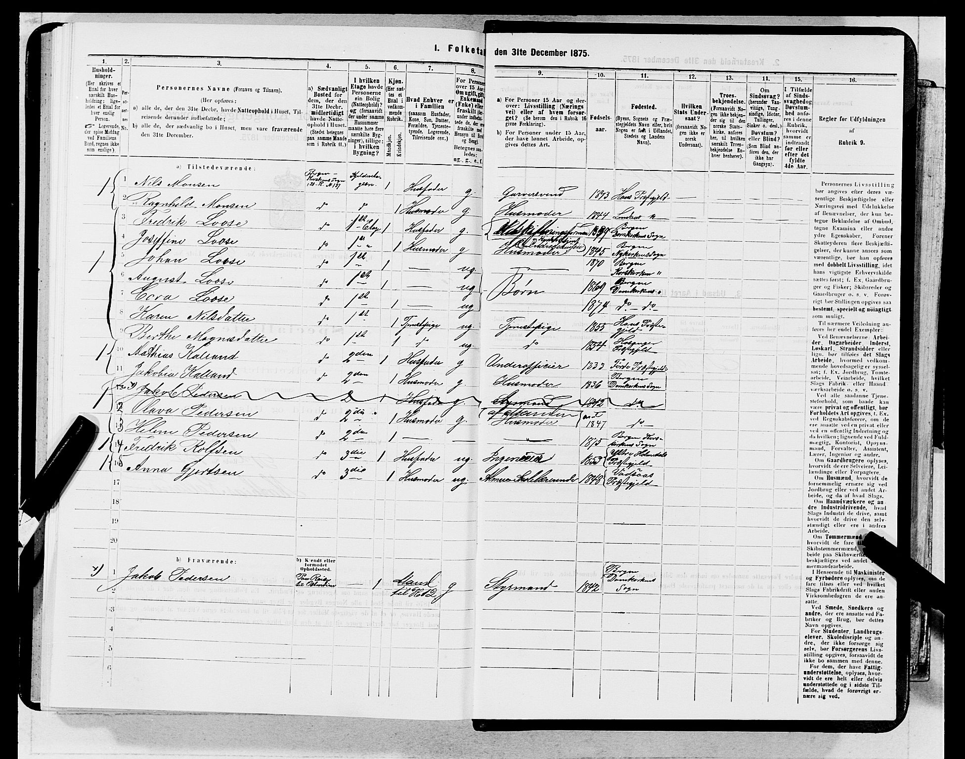 SAB, 1875 census for 1301 Bergen, 1875, p. 4847