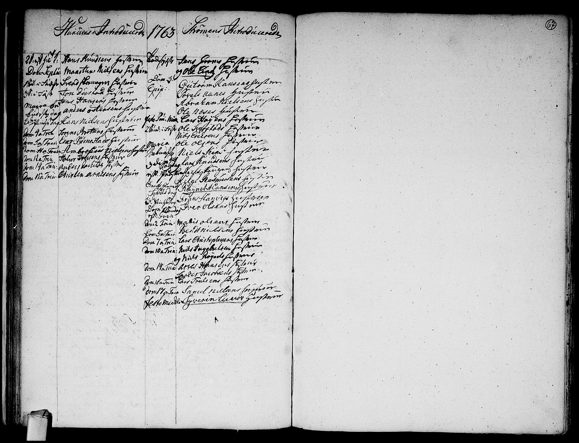 Hurum kirkebøker, SAKO/A-229/F/Fa/L0006: Parish register (official) no. 6, 1756-1770, p. 67
