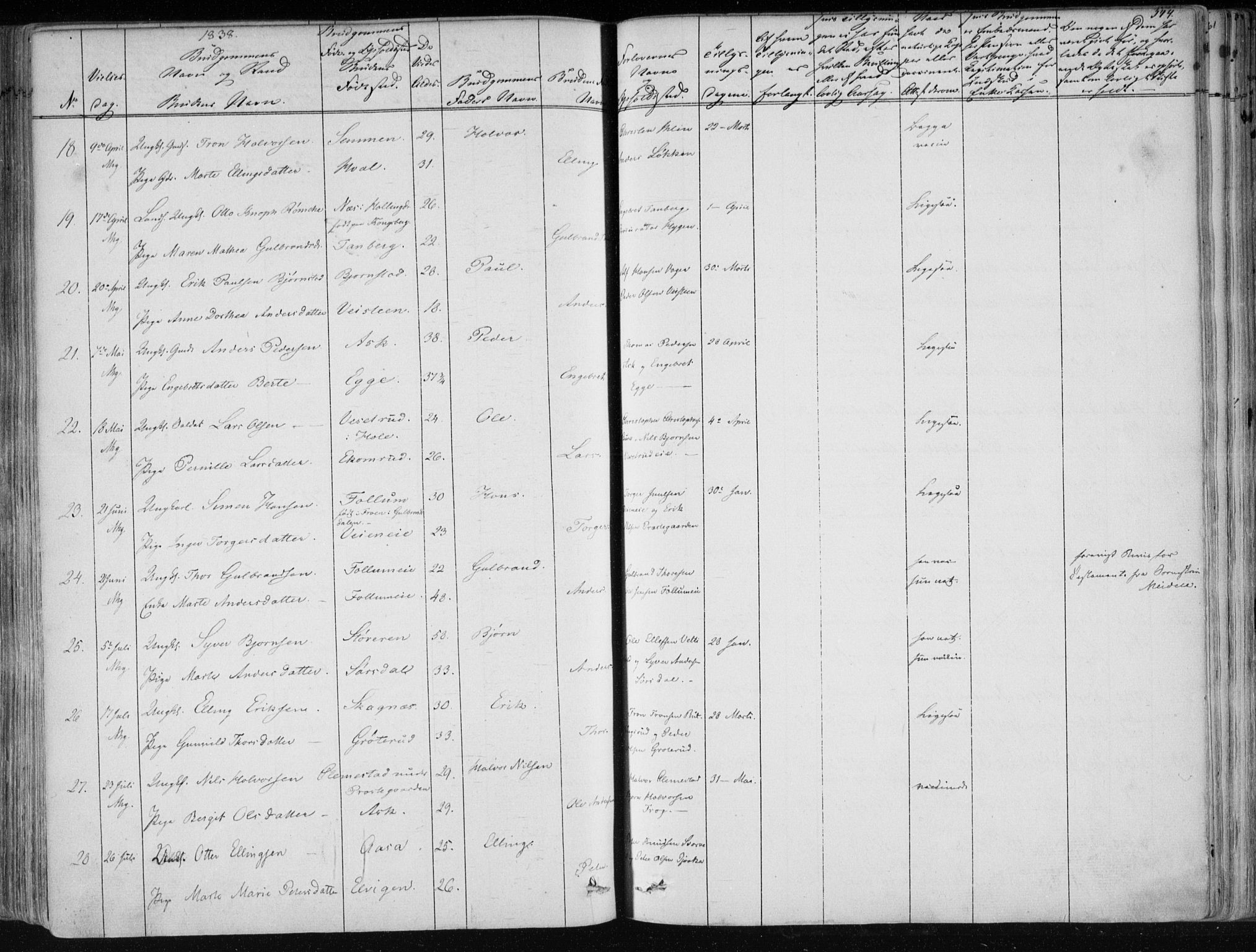 Norderhov kirkebøker, AV/SAKO-A-237/F/Fa/L0010: Parish register (official) no. 10, 1837-1847, p. 344