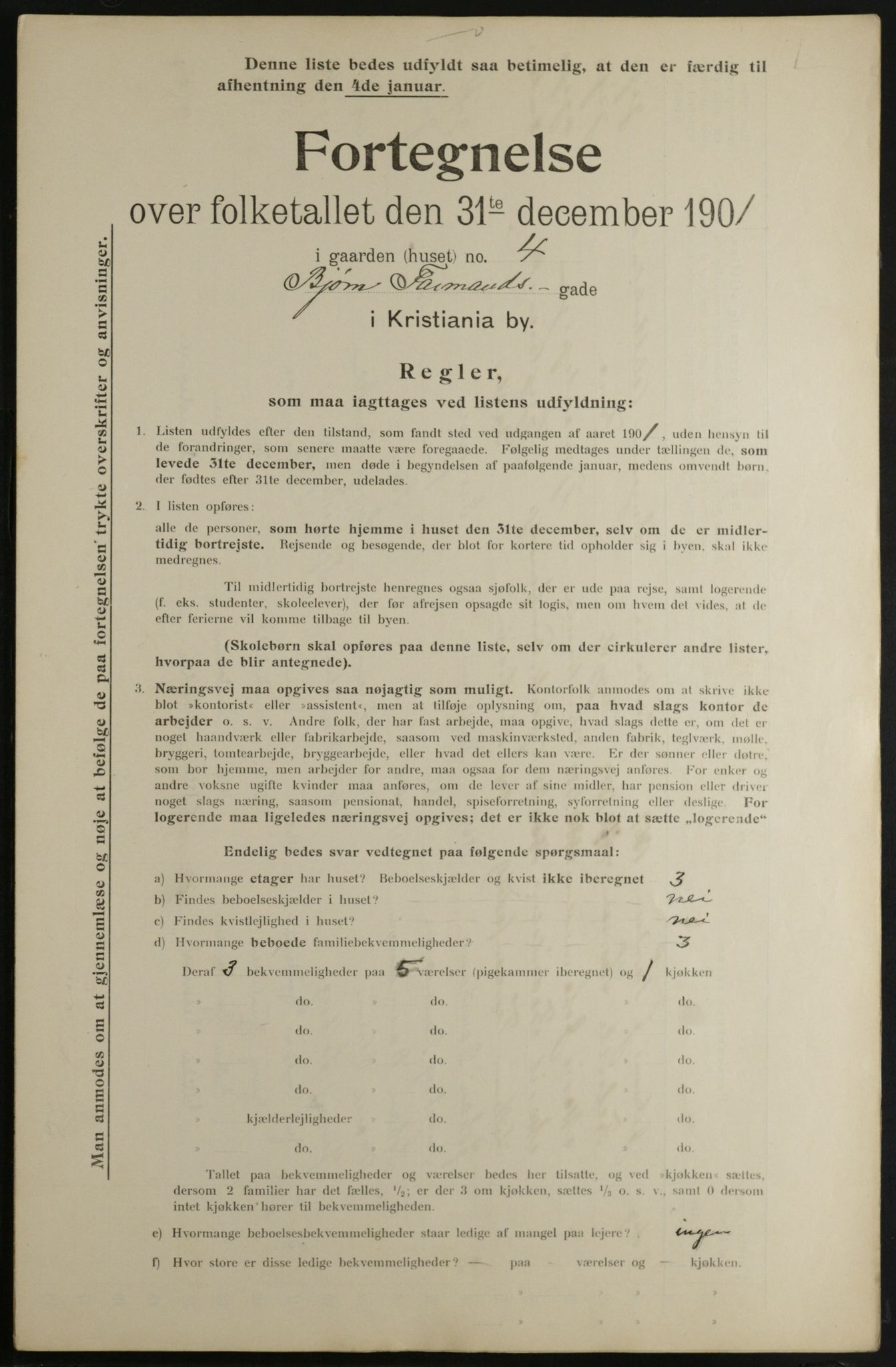 OBA, Municipal Census 1901 for Kristiania, 1901, p. 1101