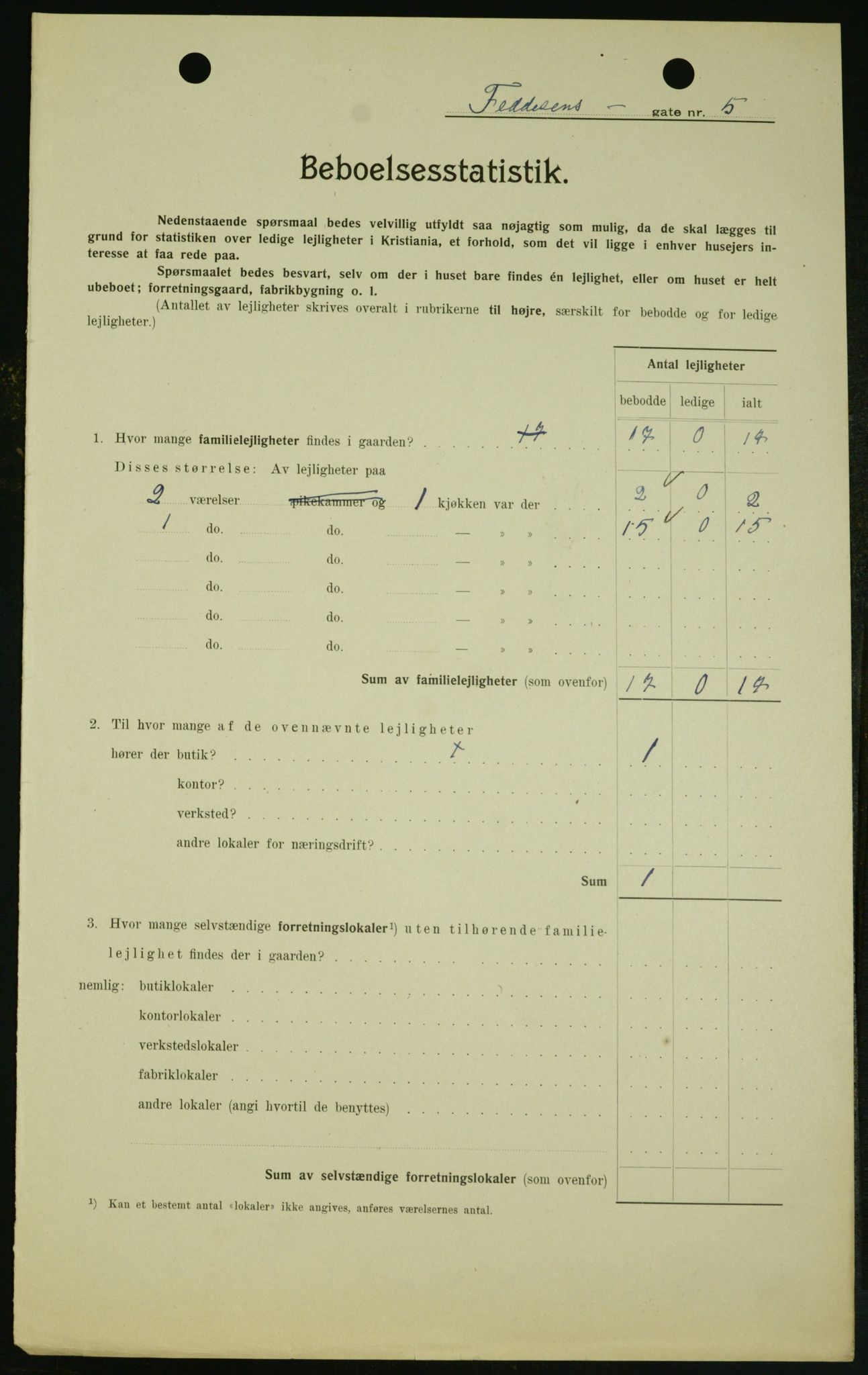 OBA, Municipal Census 1909 for Kristiania, 1909, p. 21699