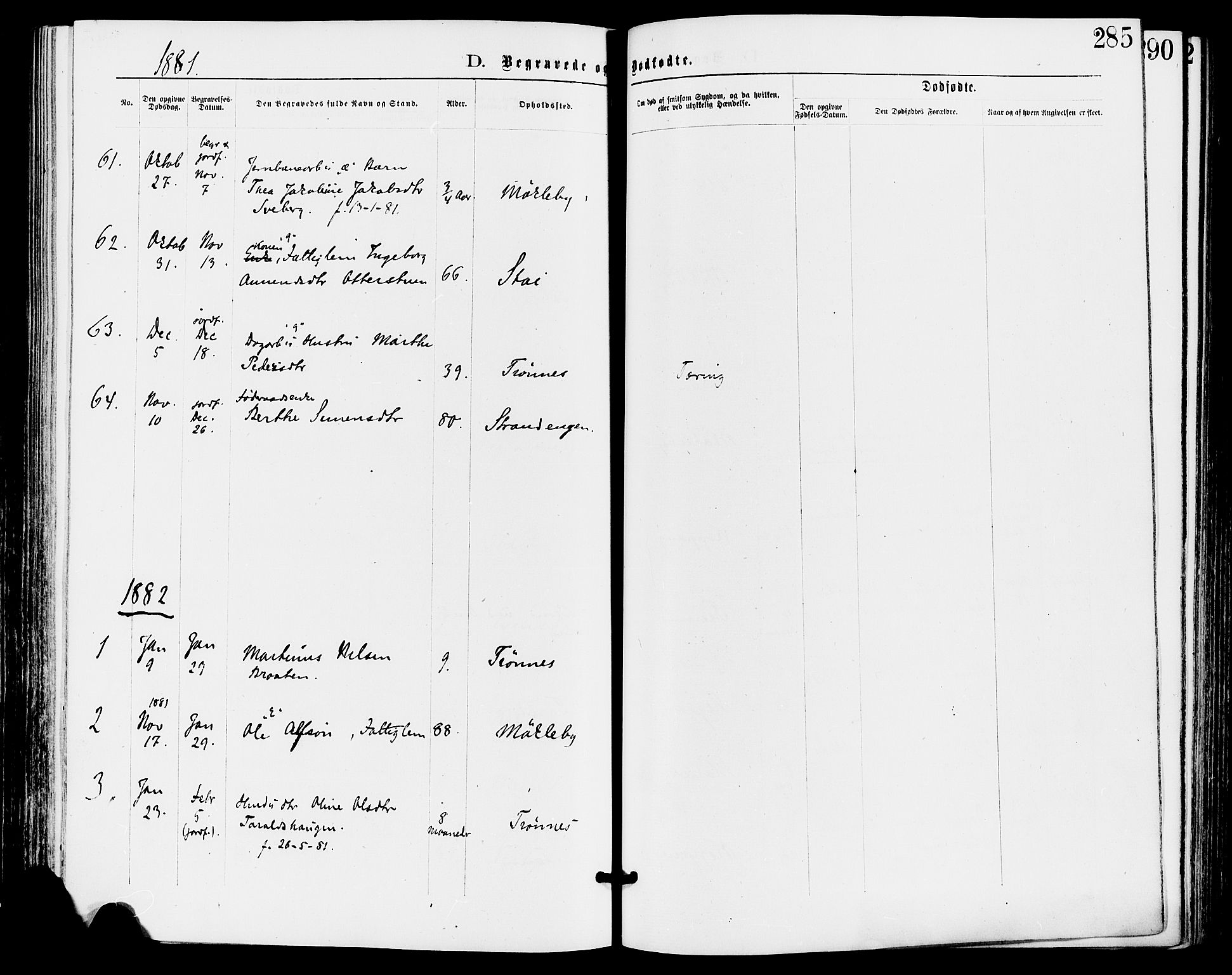 Stor-Elvdal prestekontor, AV/SAH-PREST-052/H/Ha/Haa/L0001: Parish register (official) no. 1, 1871-1882, p. 285