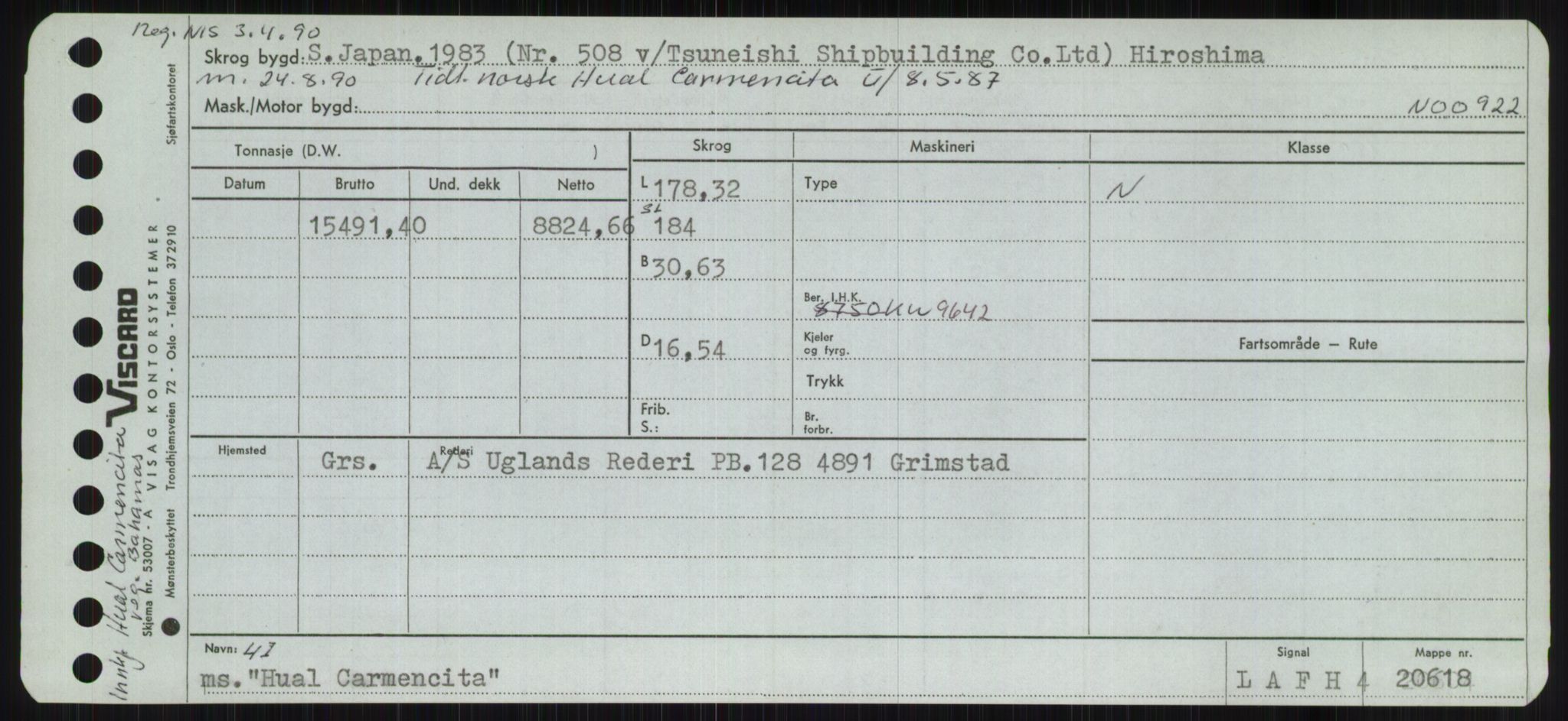 Sjøfartsdirektoratet med forløpere, Skipsmålingen, RA/S-1627/H/Ha/L0003/0001: Fartøy, Hilm-Mar / Fartøy, Hilm-Kol, p. 97