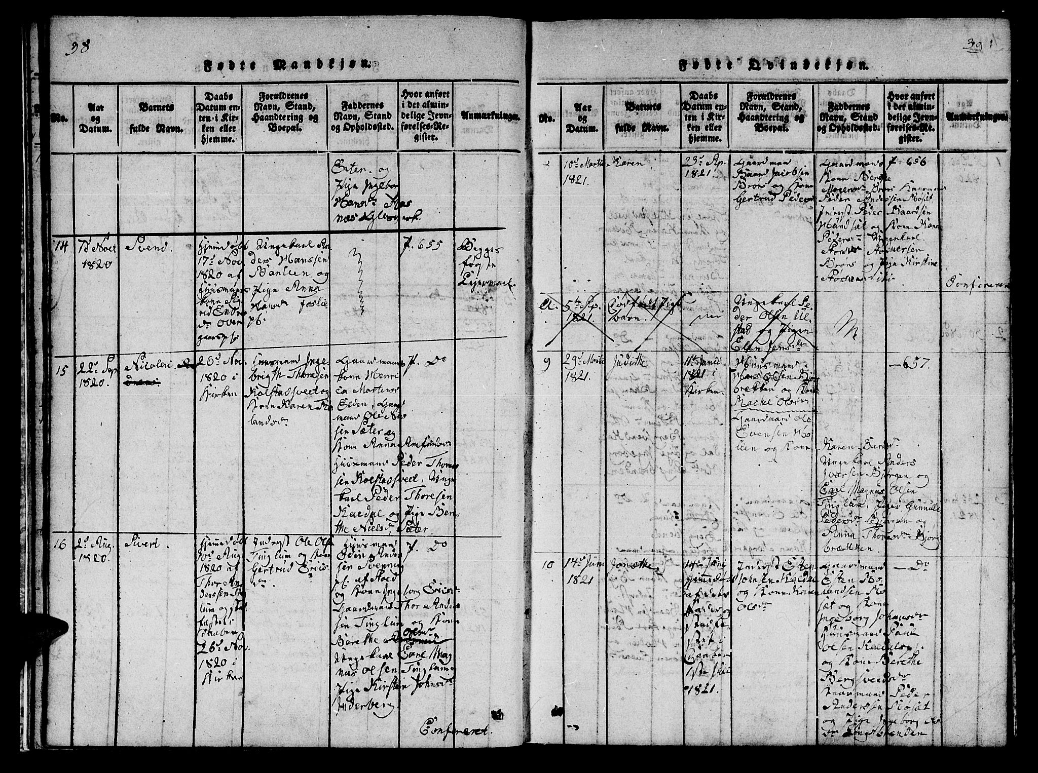 Ministerialprotokoller, klokkerbøker og fødselsregistre - Nord-Trøndelag, SAT/A-1458/742/L0411: Parish register (copy) no. 742C02, 1817-1825, p. 38-39