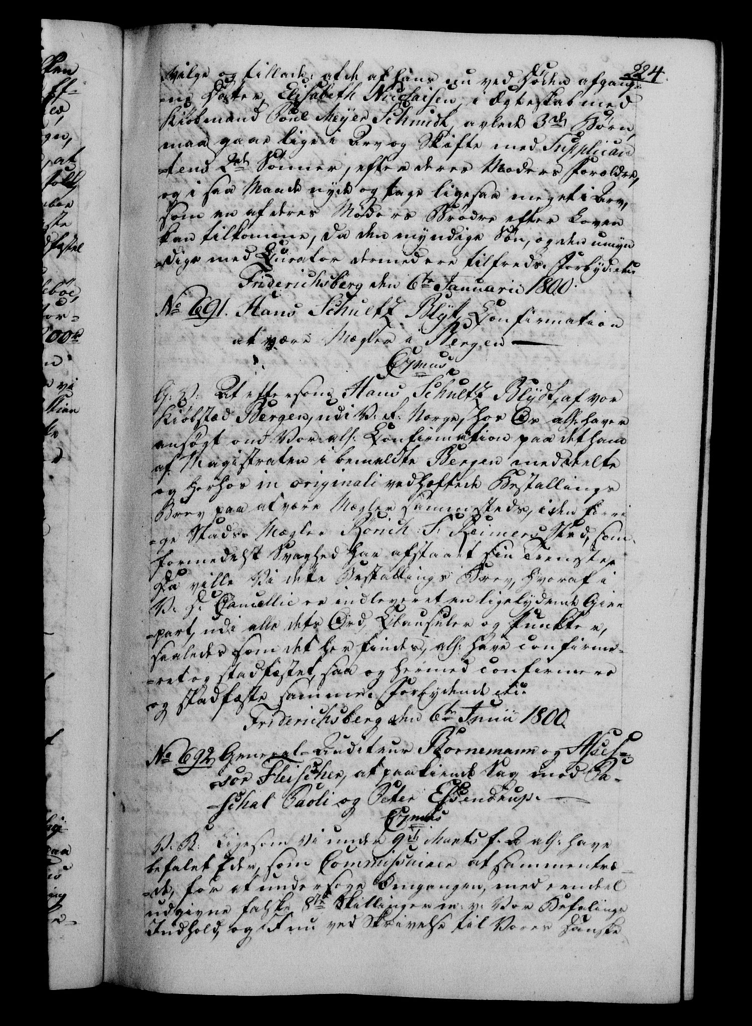 Danske Kanselli 1800-1814, RA/EA-3024/H/Hf/Hfb/Hfba/L0001: Registranter, 1800-1801, p. 224a