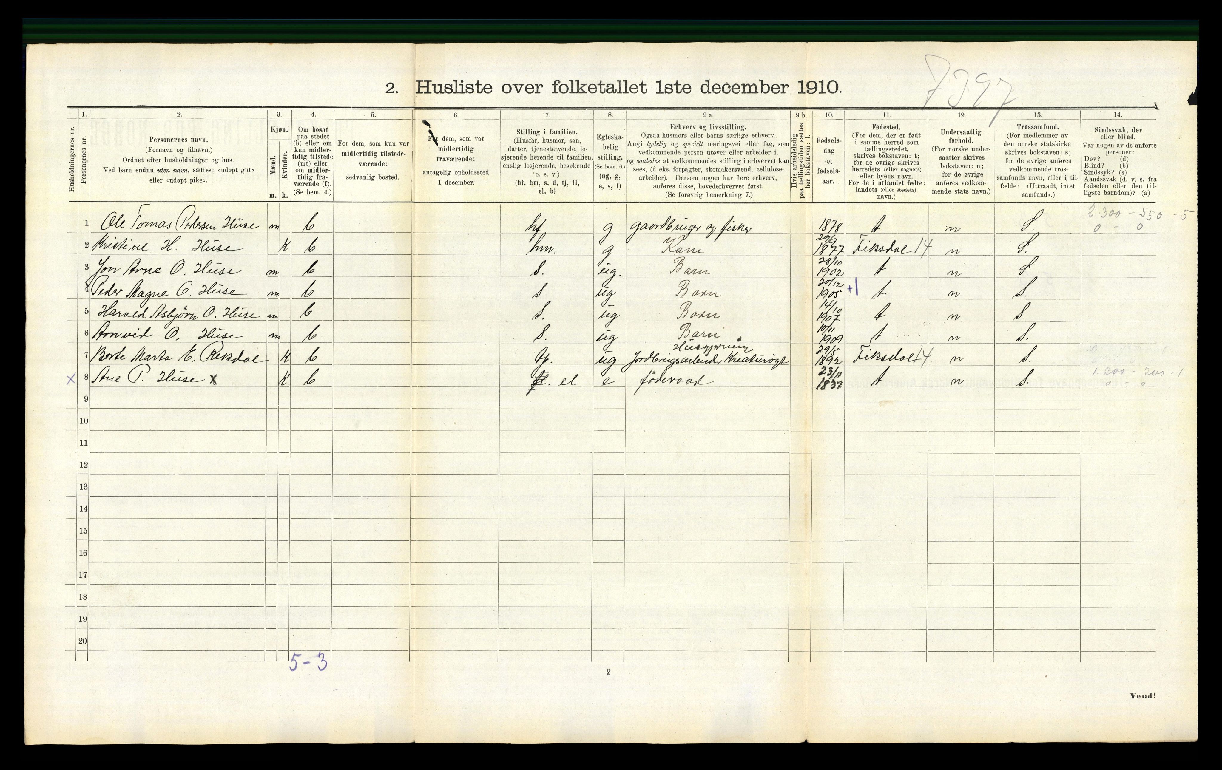 RA, 1910 census for Sandøy, 1910, p. 191