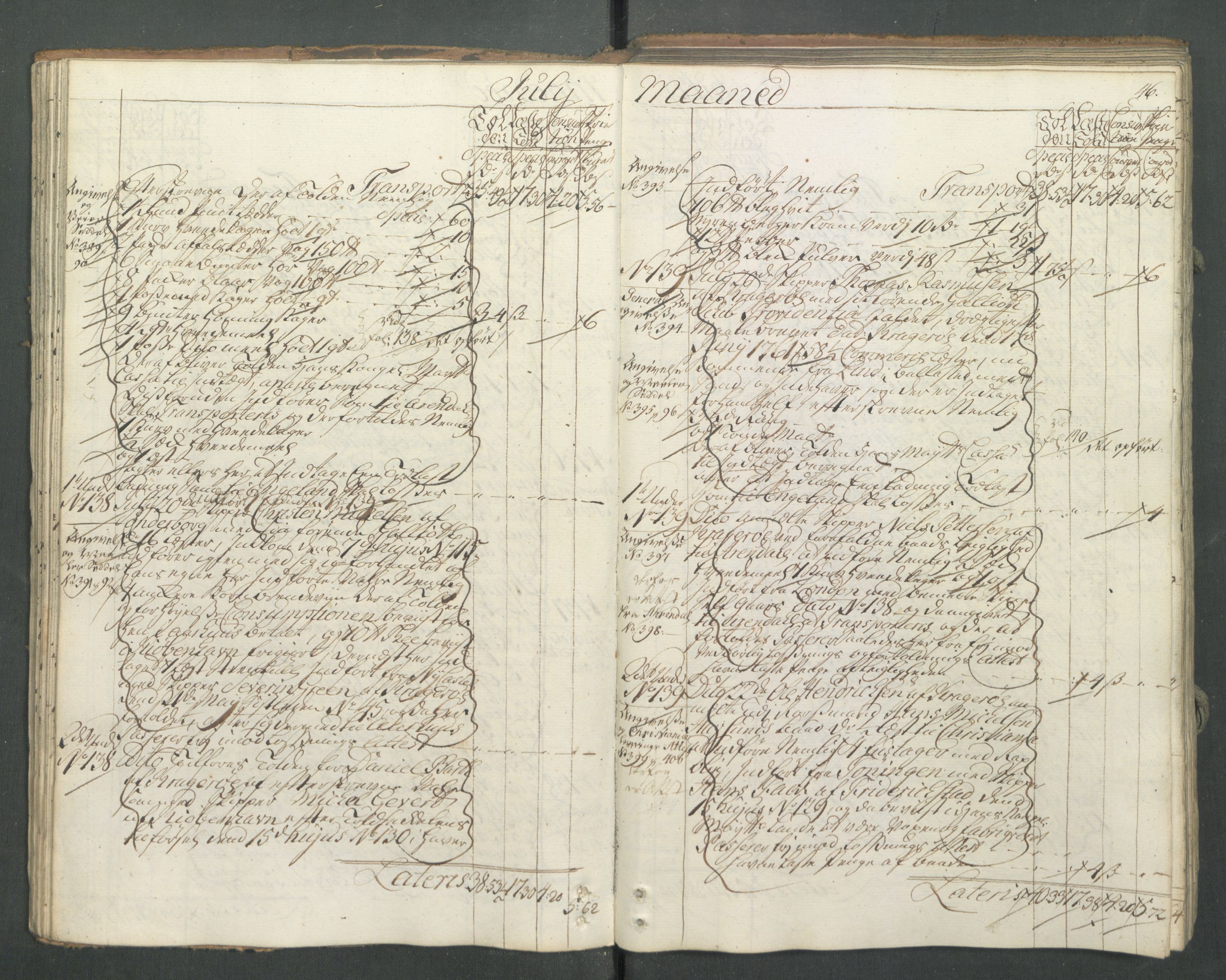 Generaltollkammeret, tollregnskaper, RA/EA-5490/R13/L0032/0001: Tollregnskaper Kragerø / Inngående hovedtollbok, 1762, p. 45b-46a