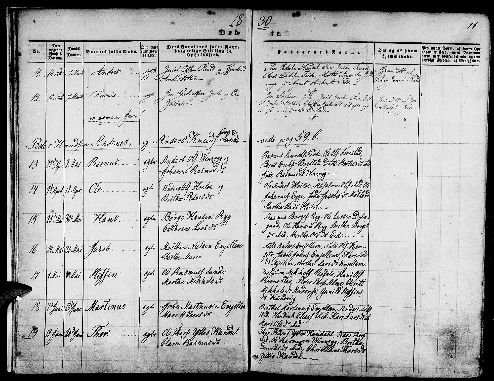 Gloppen sokneprestembete, AV/SAB-A-80101/H/Haa/Haaa/L0007: Parish register (official) no. A 7, 1827-1837, p. 11