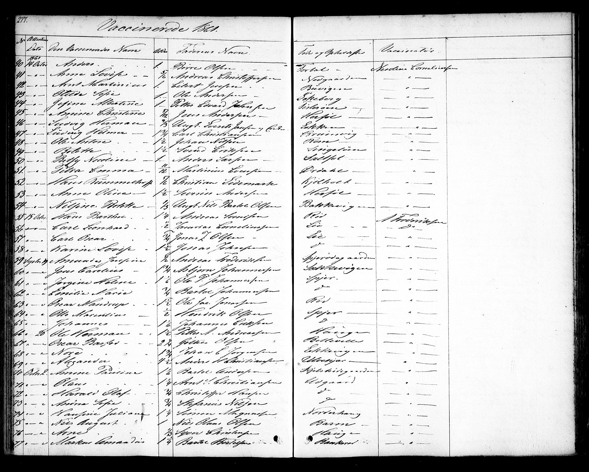 Hvaler prestekontor Kirkebøker, SAO/A-2001/F/Fa/L0006: Parish register (official) no. I 6, 1846-1863, p. 277