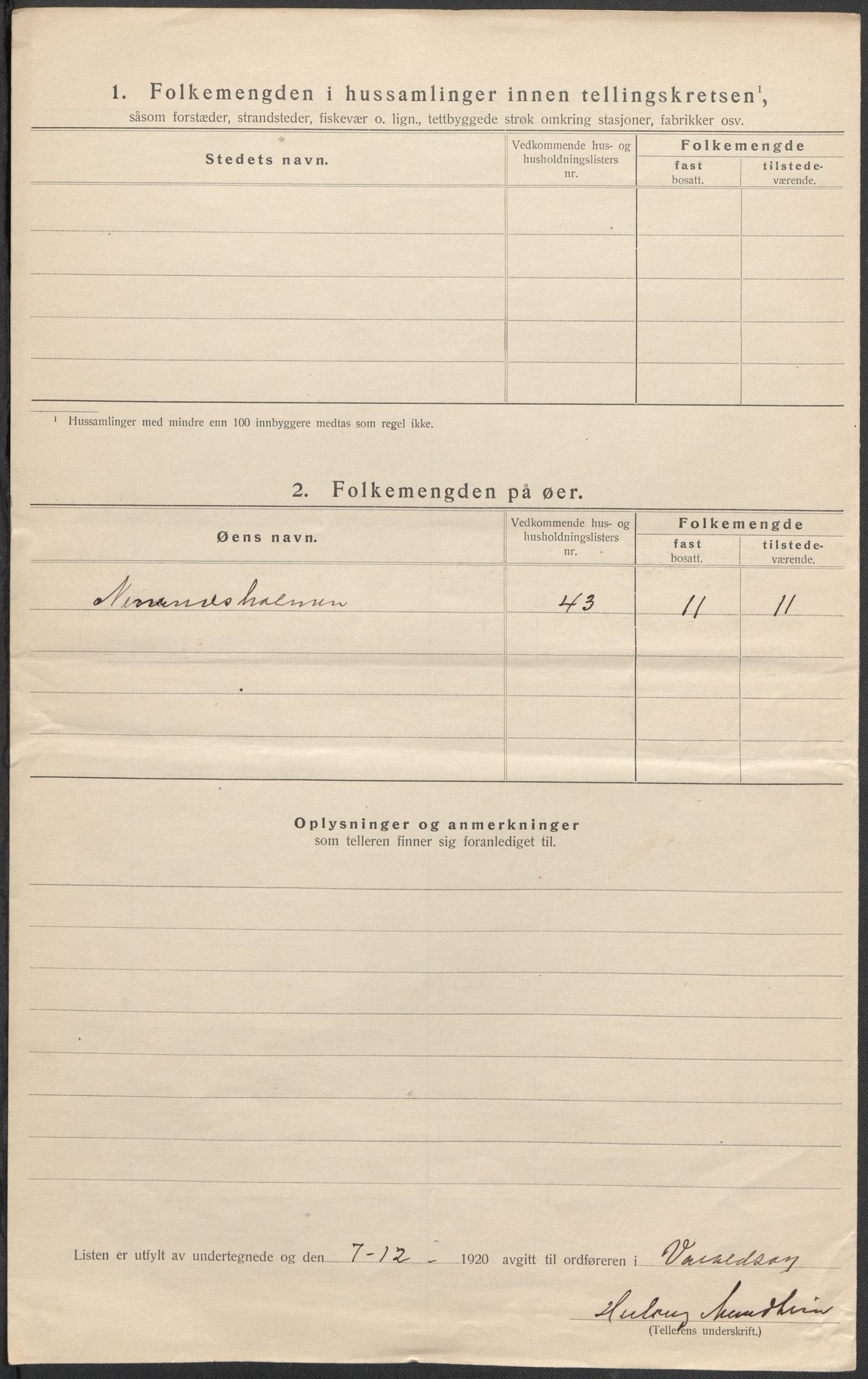 SAB, 1920 census for Varaldsøy, 1920, p. 10