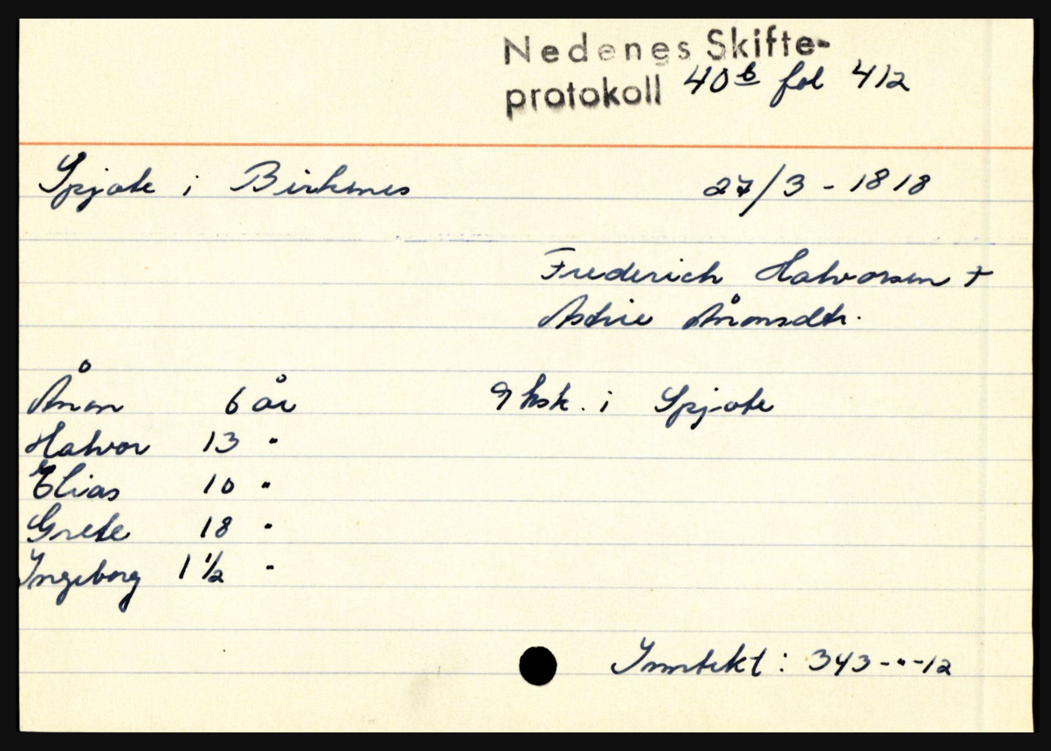 Nedenes sorenskriveri før 1824, AV/SAK-1221-0007/H, p. 27999