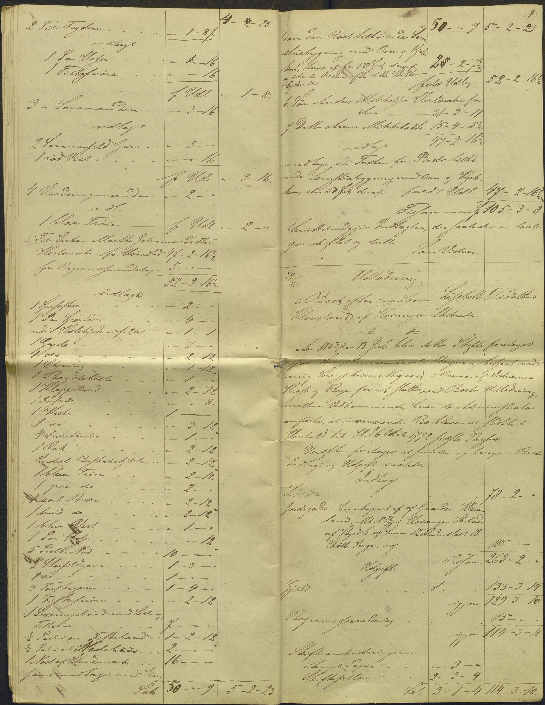 Nordhordland sorenskrivar, AV/SAB-A-2901/1/H/Hd/Hdb/L0001: Konsept til utlodningar, 1850-1852, p. 166