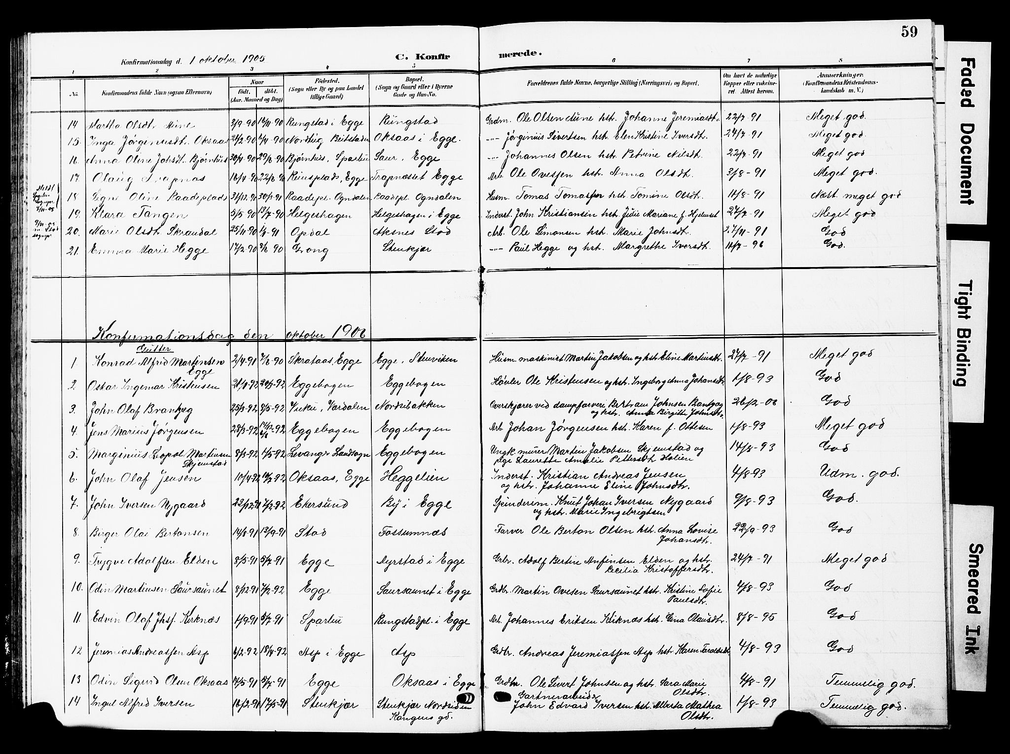 Ministerialprotokoller, klokkerbøker og fødselsregistre - Nord-Trøndelag, AV/SAT-A-1458/740/L0381: Parish register (copy) no. 740C02, 1903-1914, p. 59