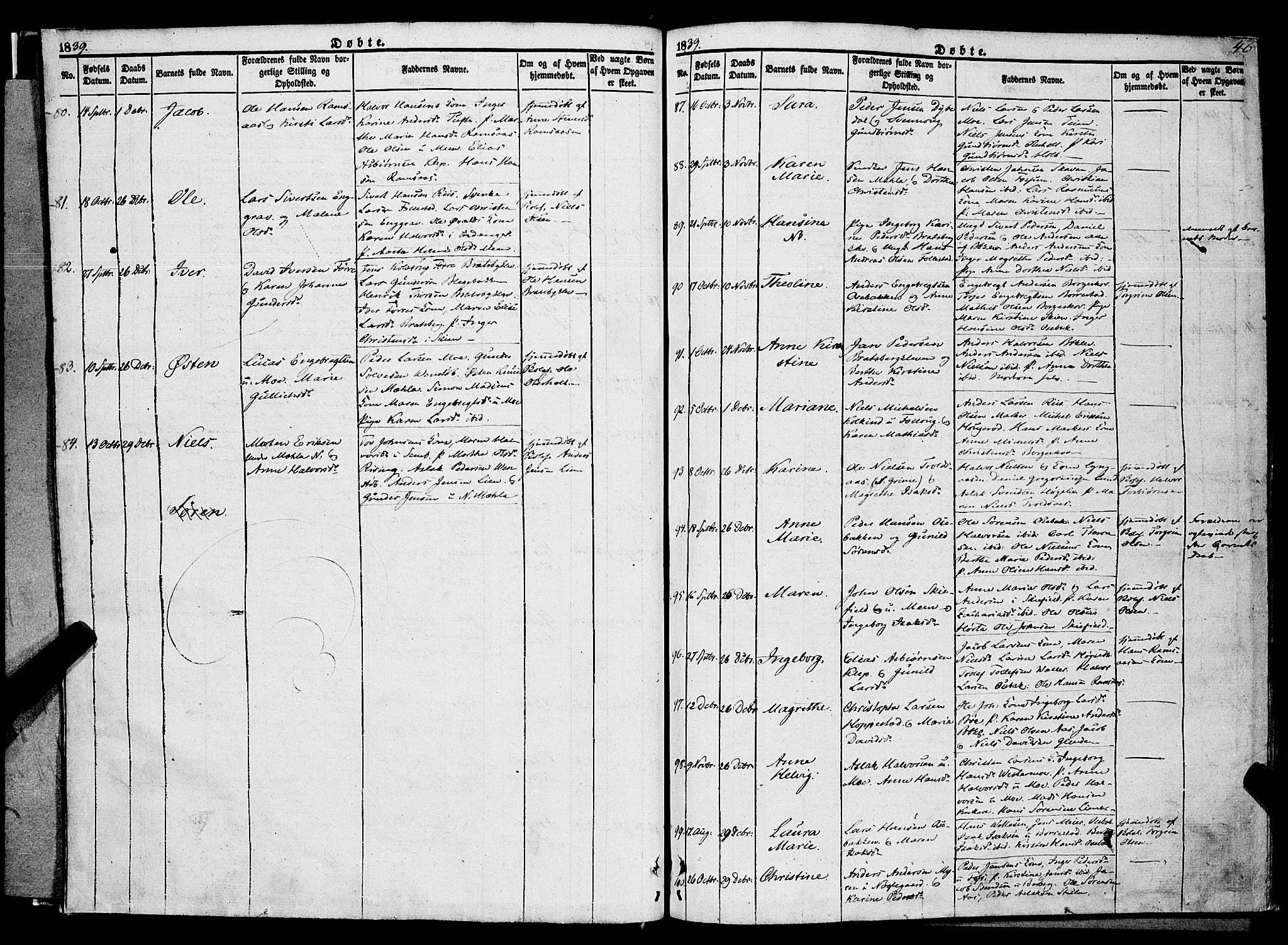 Gjerpen kirkebøker, SAKO/A-265/F/Fa/L0007a: Parish register (official) no. I 7A, 1834-1857, p. 40