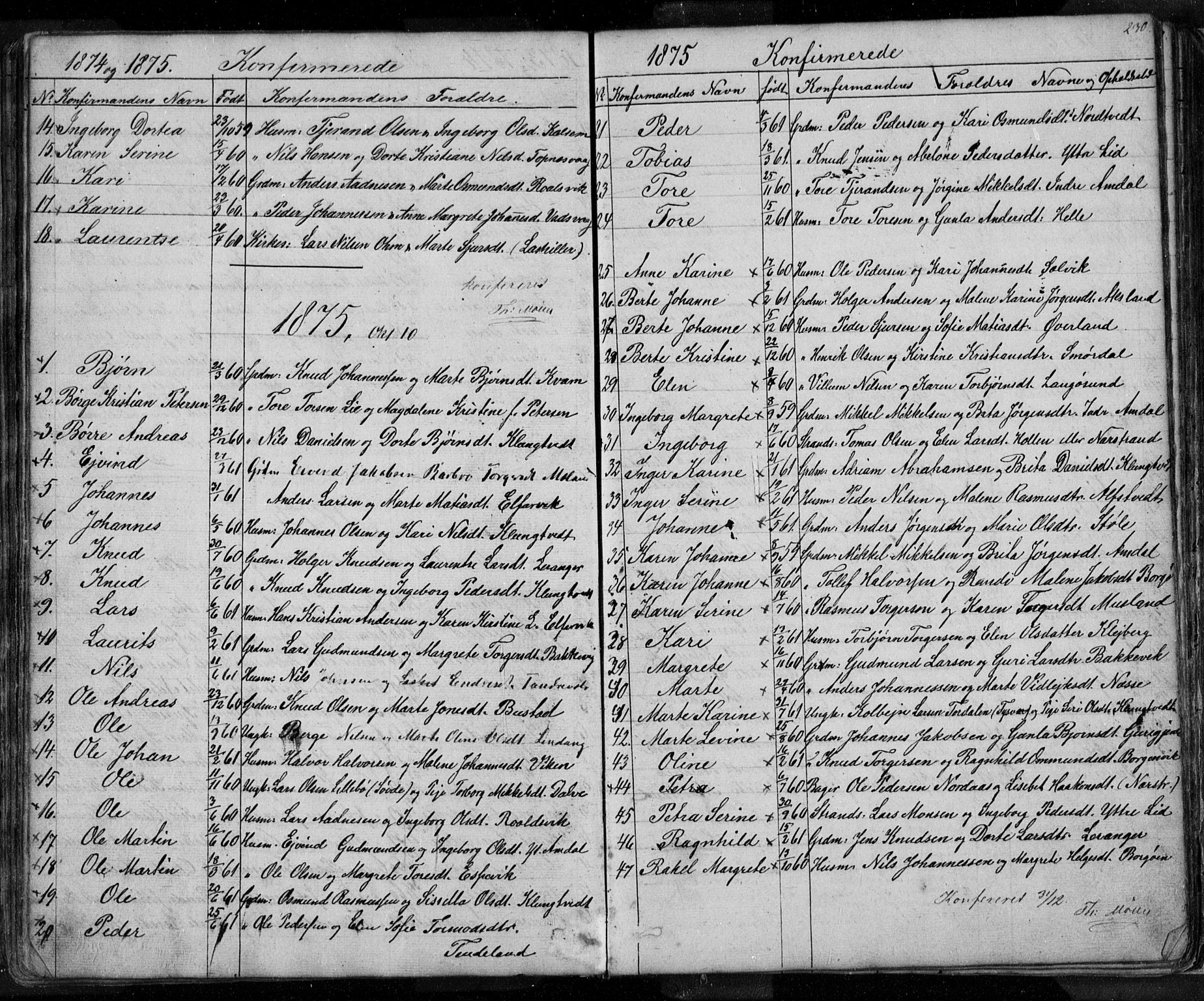 Nedstrand sokneprestkontor, SAST/A-101841/01/V: Parish register (copy) no. B 3, 1848-1933, p. 230