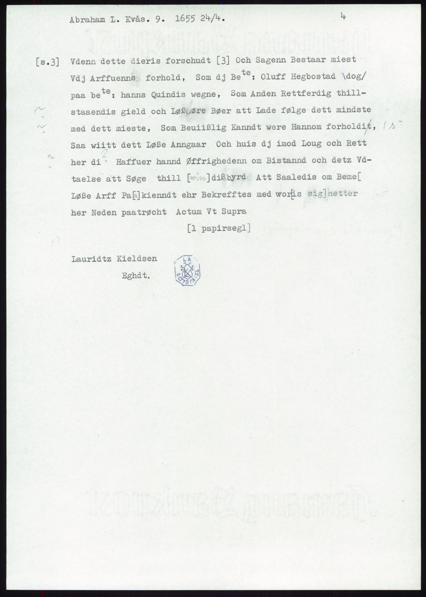 Samlinger til kildeutgivelse, Diplomavskriftsamlingen, AV/RA-EA-4053/H/Ha, p. 1905