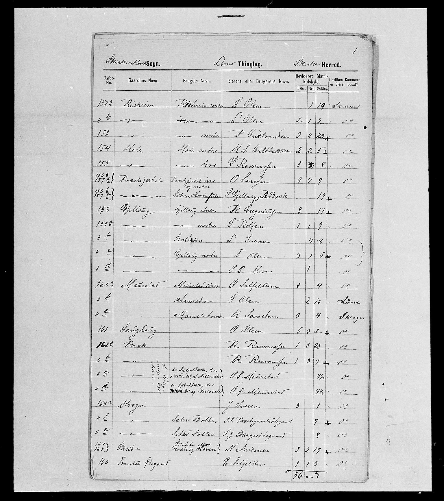 SAH, 1875 census for 0513P Skjåk, 1875, p. 31