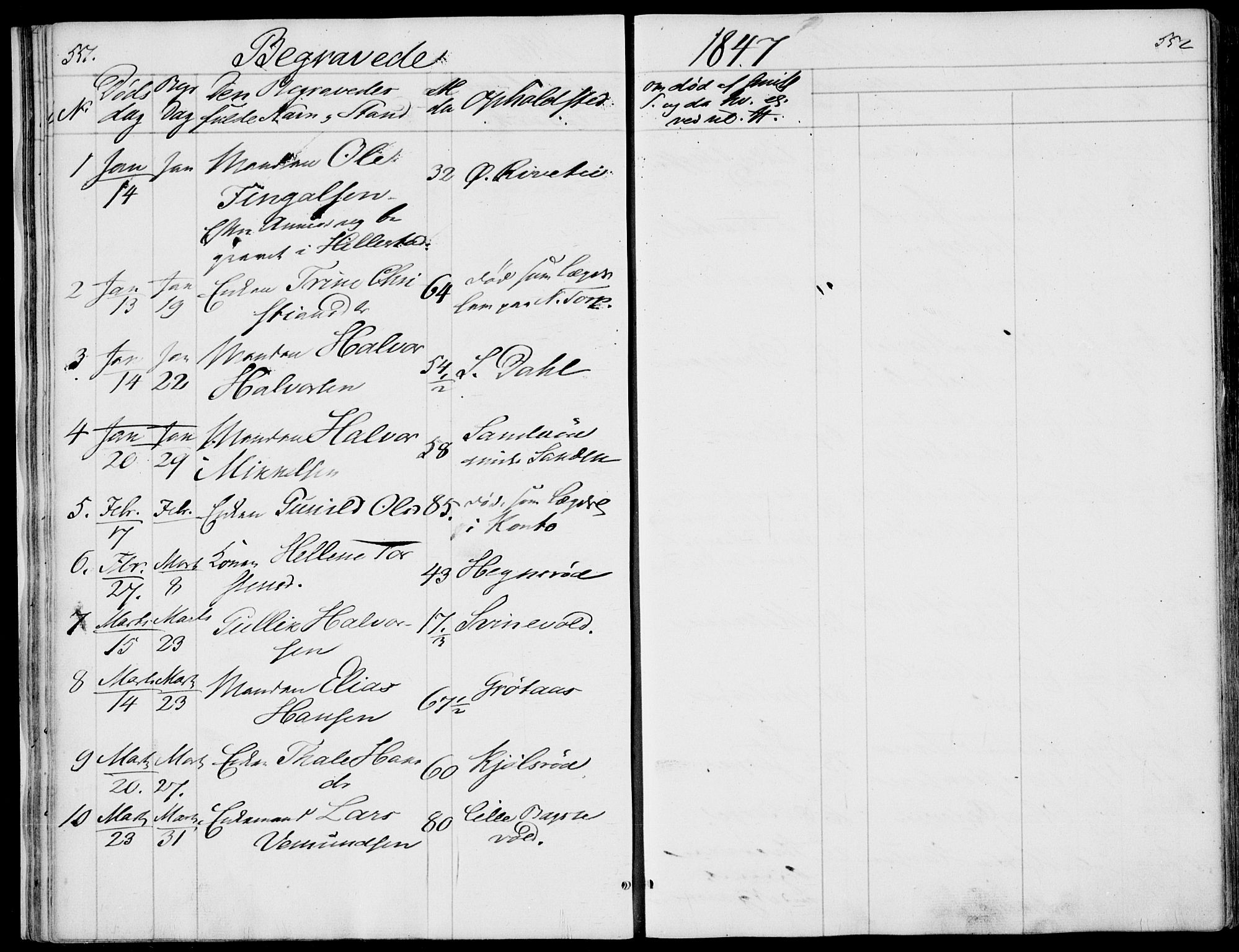 Våle kirkebøker, AV/SAKO-A-334/F/Fa/L0009b: Parish register (official) no. I 9B, 1841-1860, p. 551-552