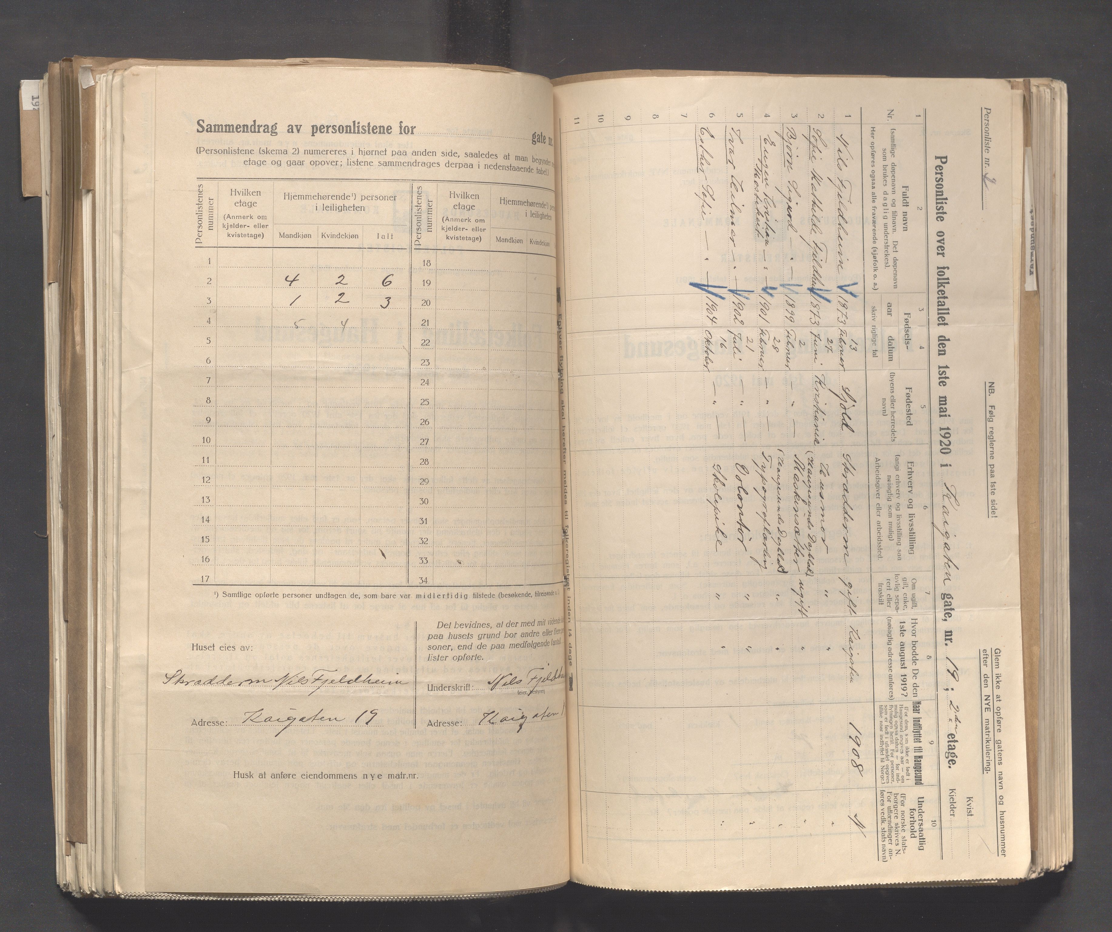 IKAR, Local census 1.5.1920 for Haugesund, 1920, p. 2274