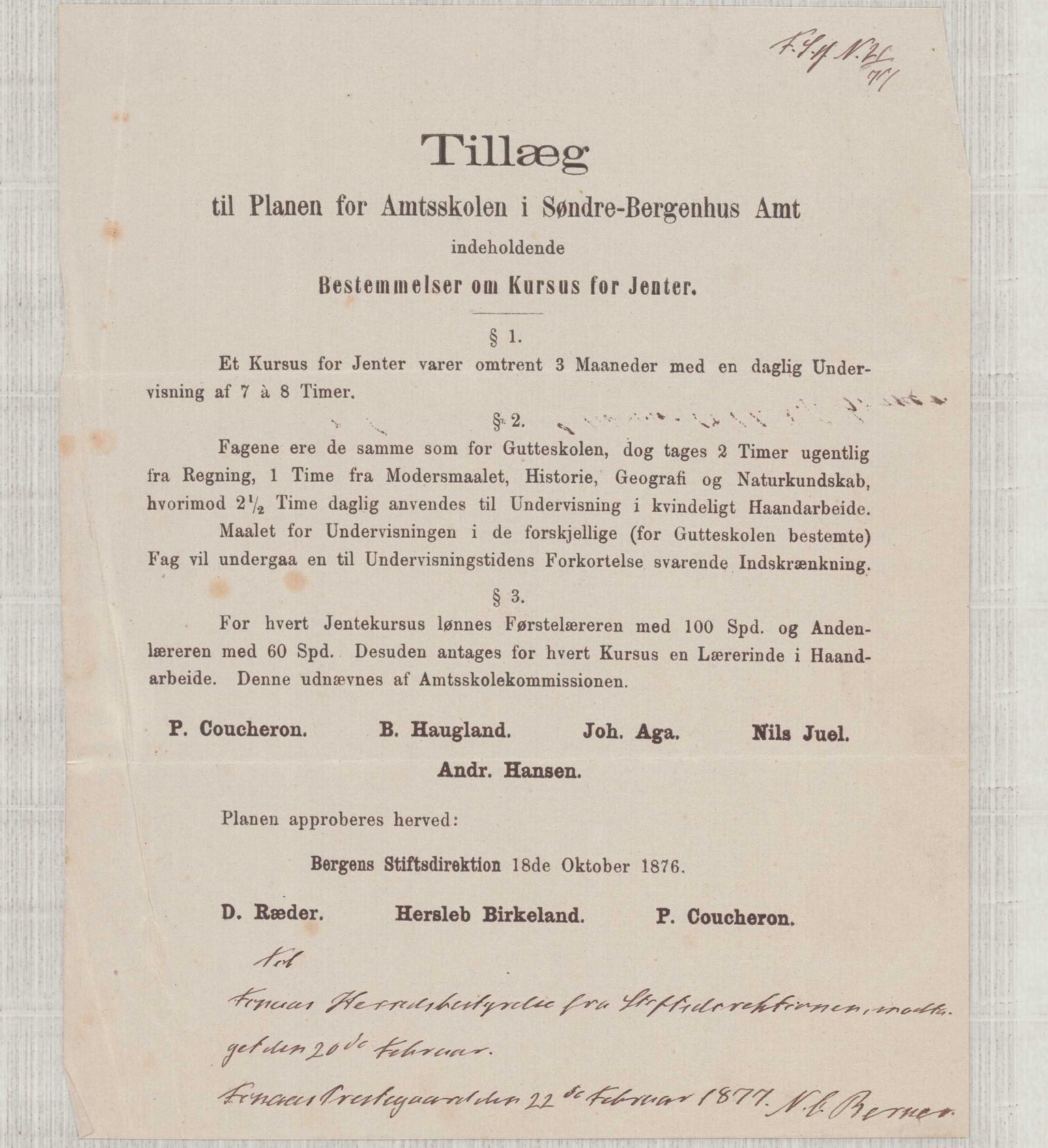 Finnaas kommune. Formannskapet, IKAH/1218a-021/D/Da/L0001/0002: Korrespondanse / saker / Kronologisk ordna korrespodanse, 1876-1879, p. 12