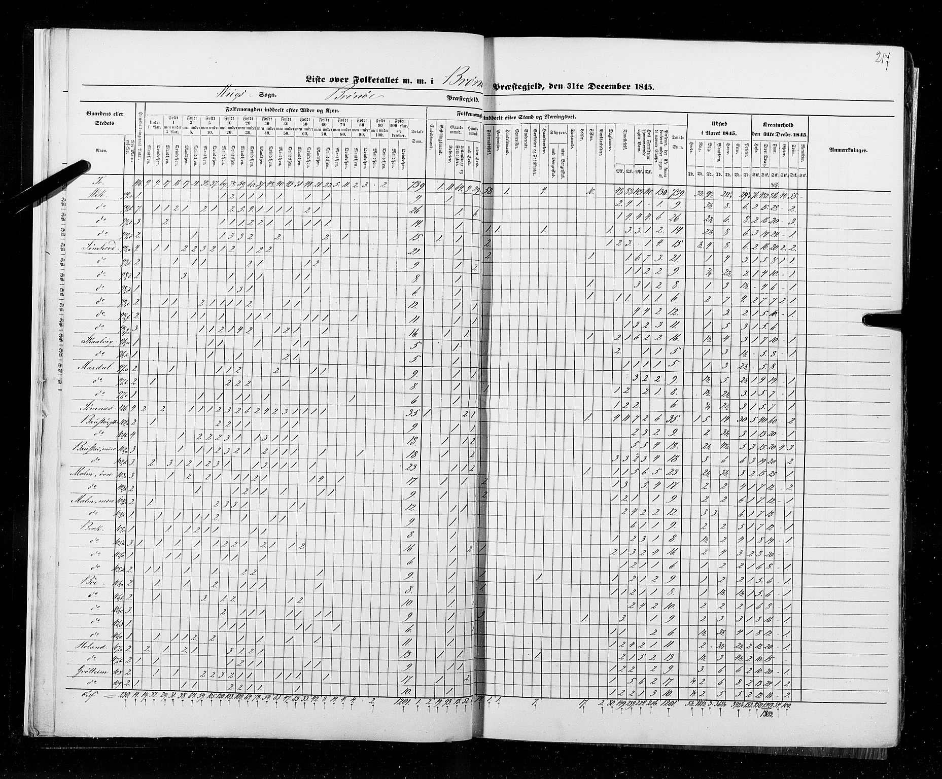 RA, Census 1845, vol. 9B: Nordland amt, 1845, p. 217