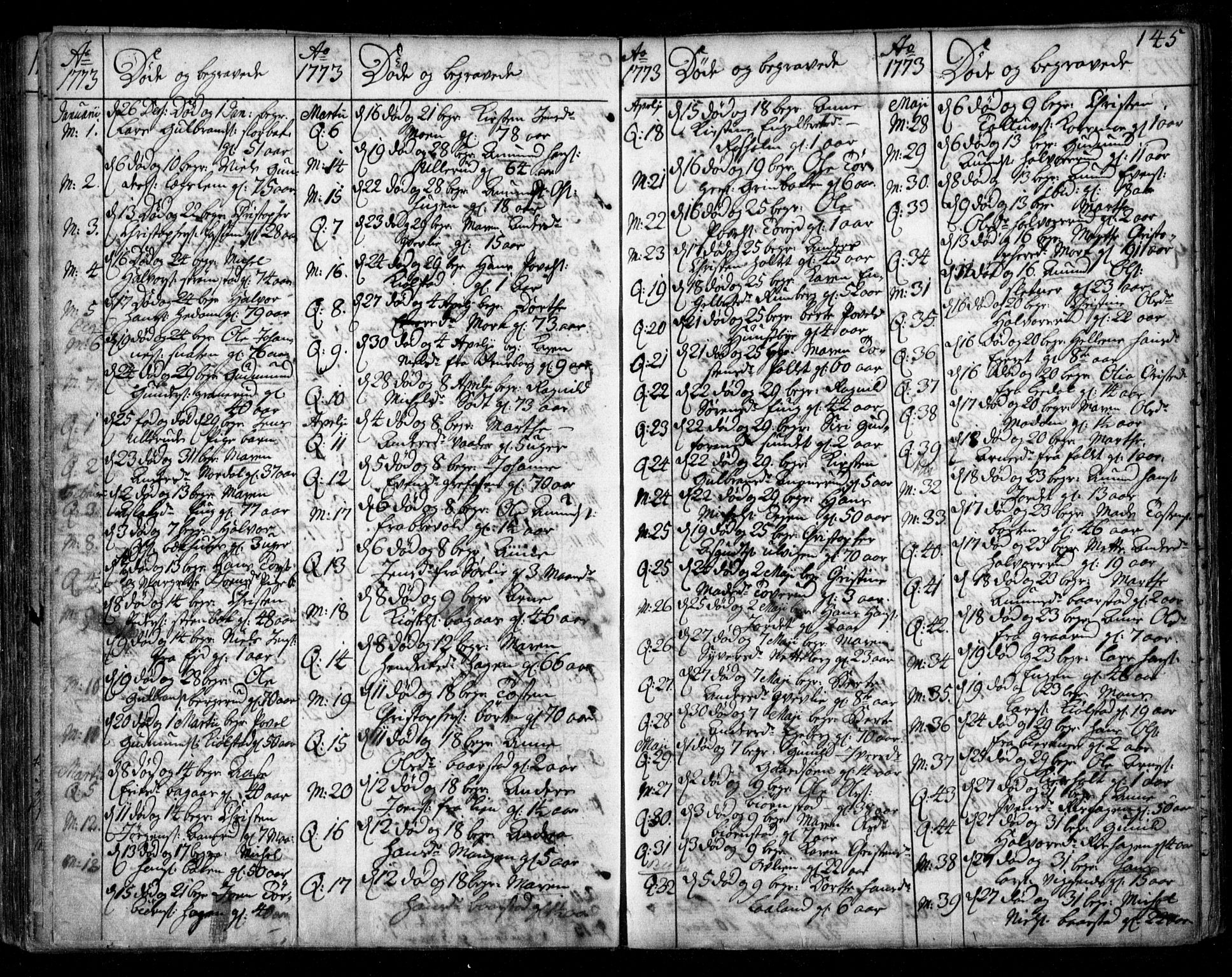 Aurskog prestekontor Kirkebøker, AV/SAO-A-10304a/F/Fa/L0003: Parish register (official) no. I 3, 1767-1807, p. 145