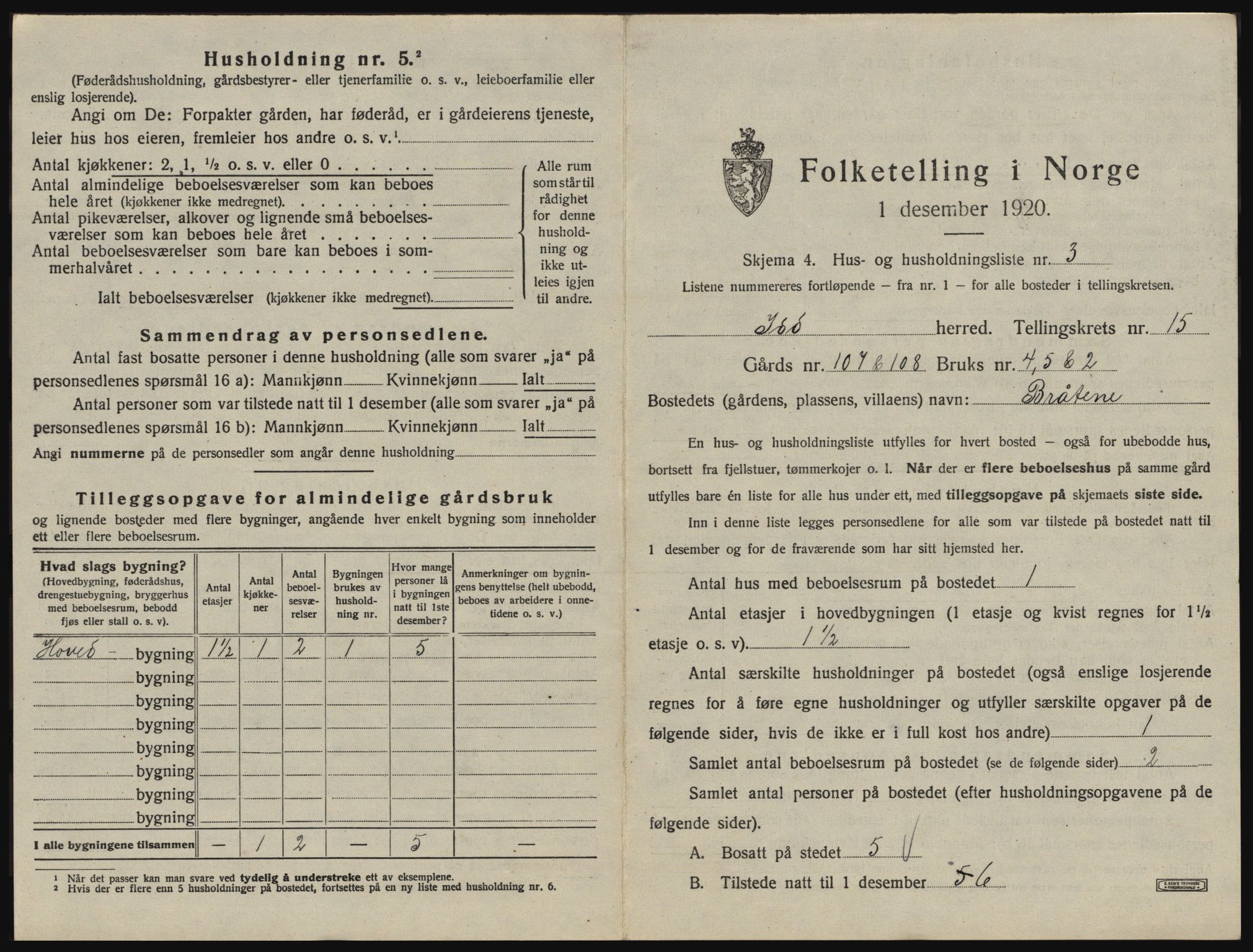 SAO, 1920 census for Idd, 1920, p. 1932